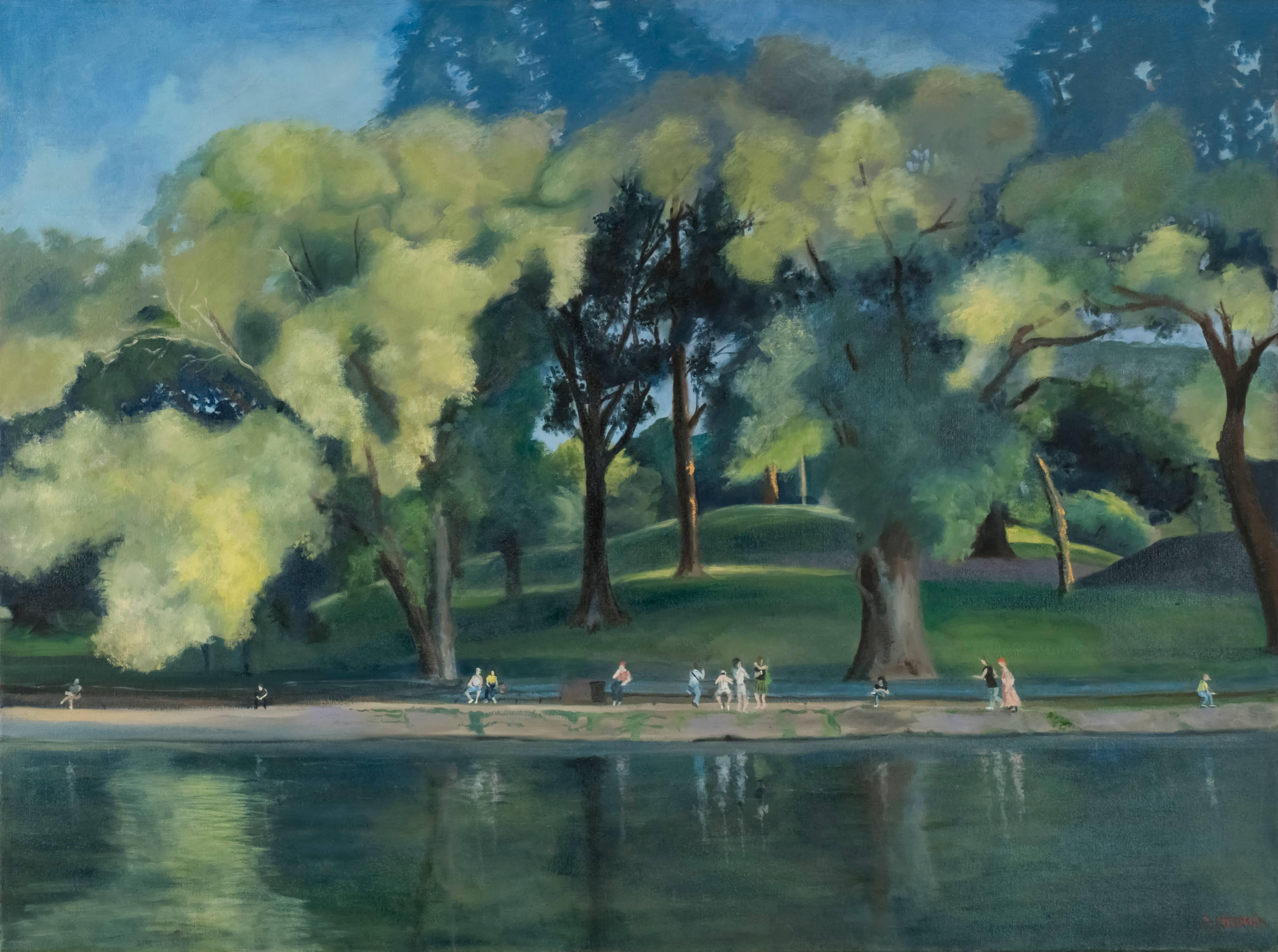 Rachel Newman Landscape Painting - Central Park Lake New York City