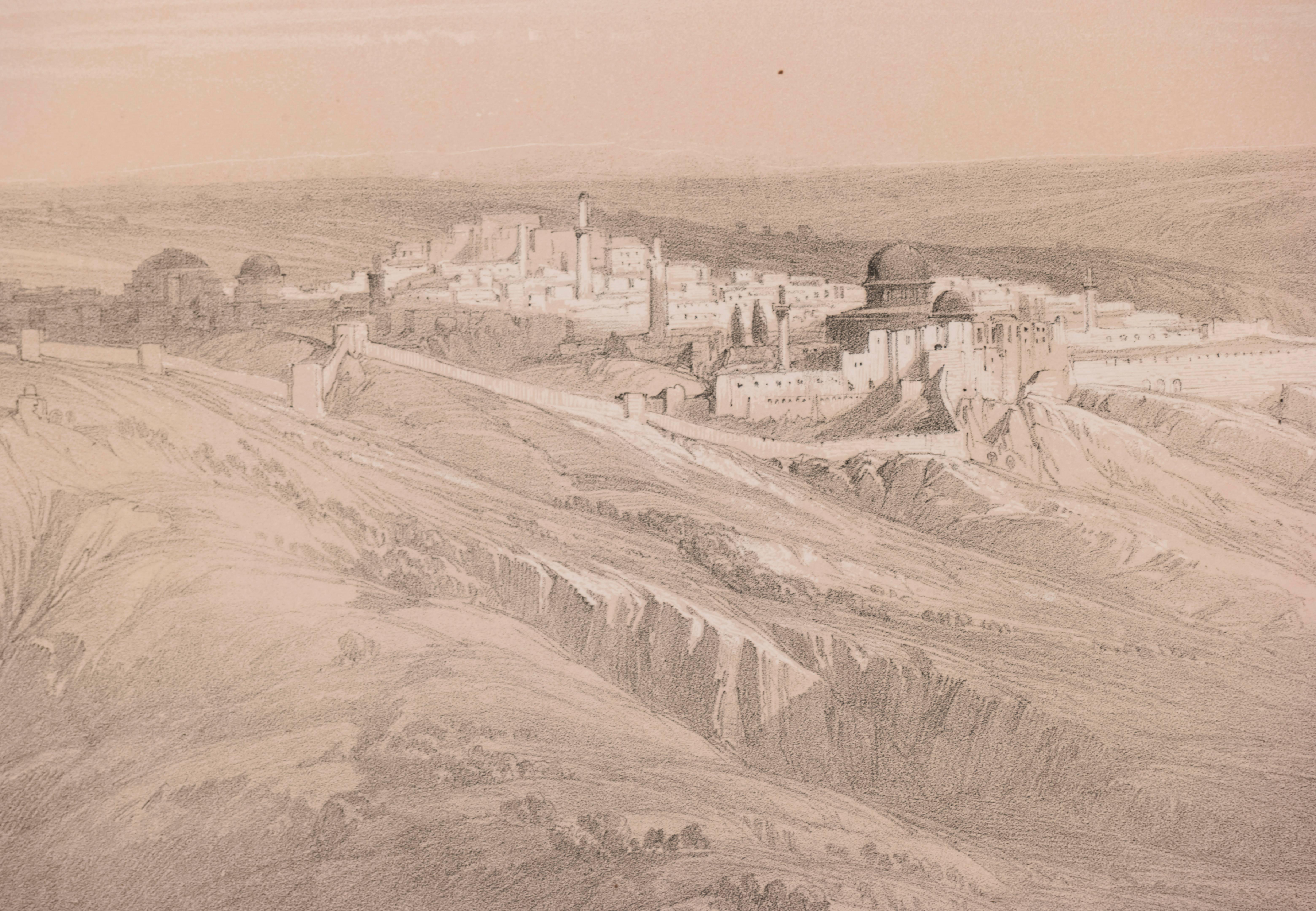 Jerusalem from the South - Realist Print by David Roberts