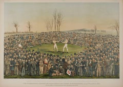 Antique  International Boxing Match  Between Heenen and Sayers 1860
