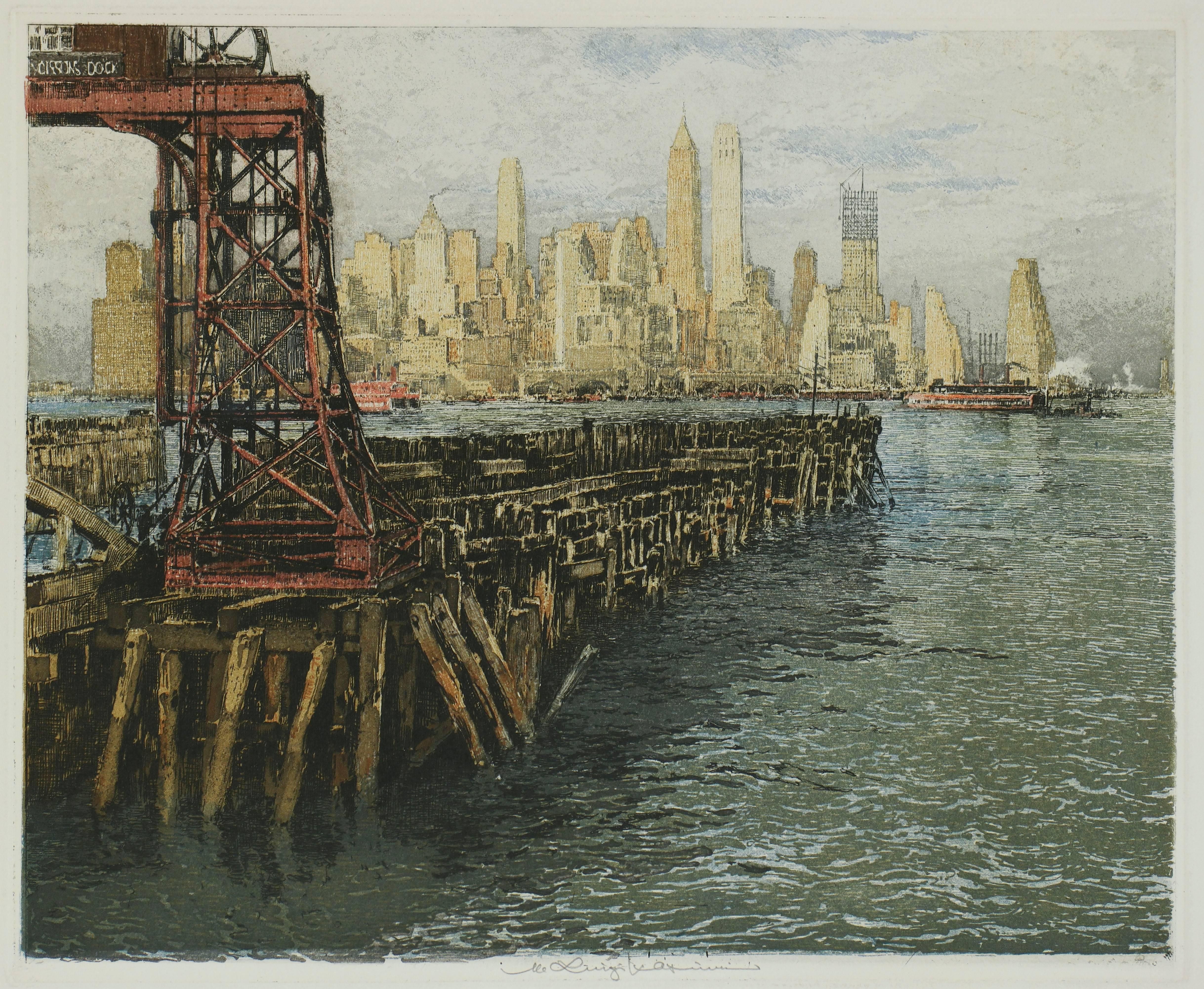 Luigi Kasimir Landscape Print - New York Skyline