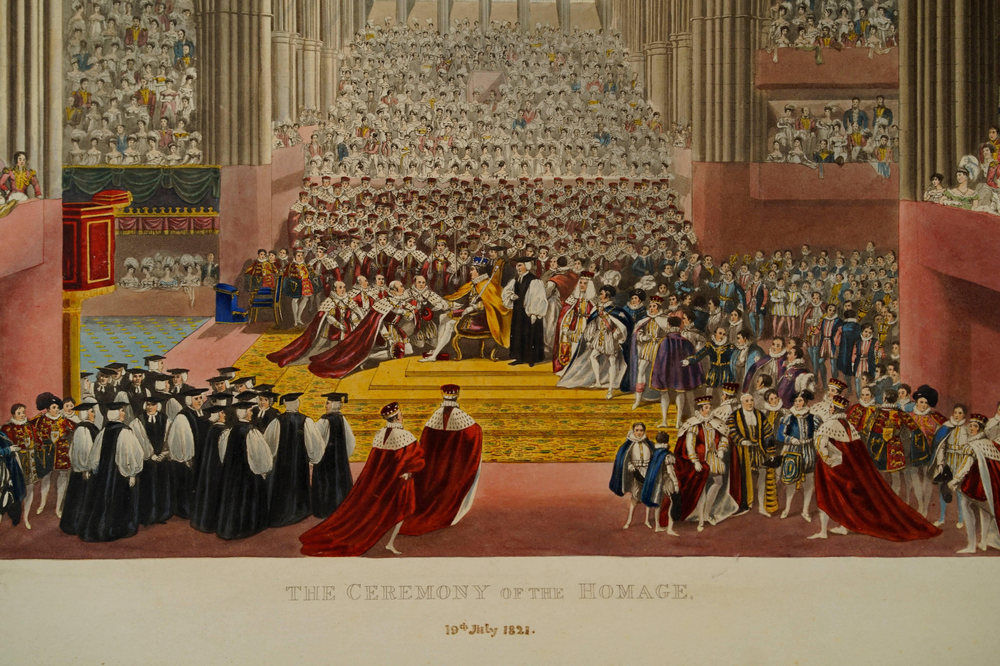 Coronation of King George IV, The Ceremony of the Homage - Print by James Stephanoff