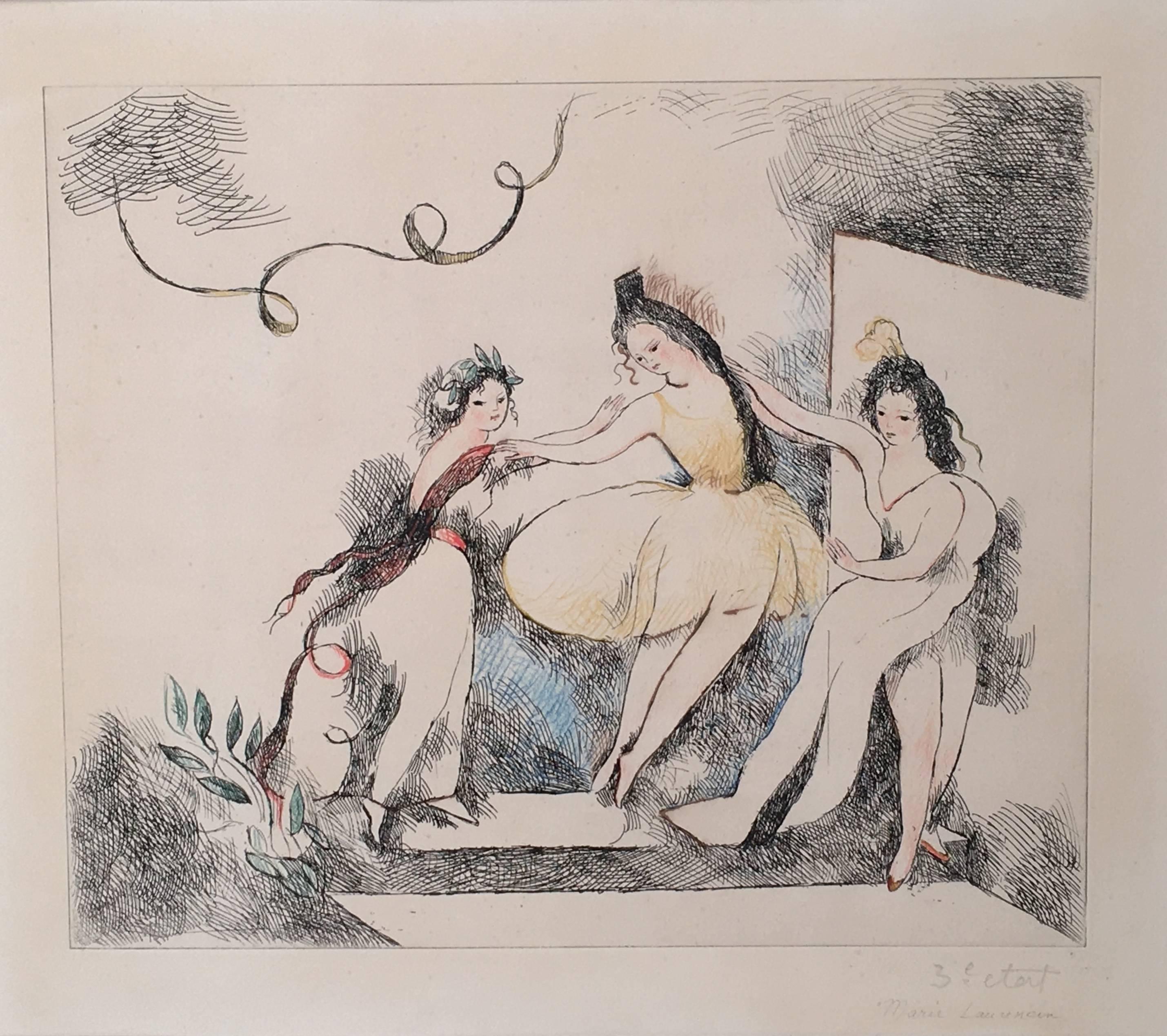 Pas de Trois - Modern Print by Marie Laurencin