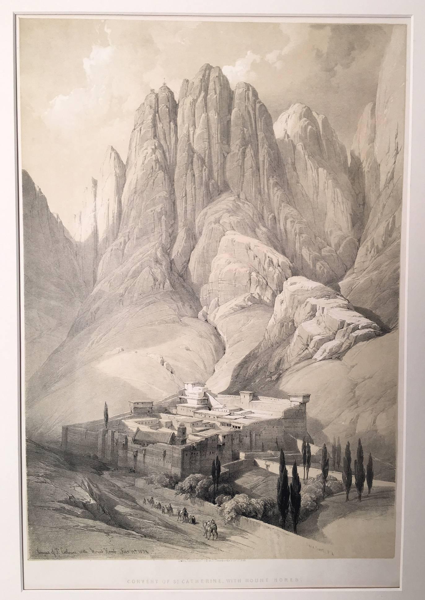 Convent of St. Catherine, with Mount Horeb - Print by David Roberts