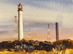 Lighthouse with Canadian Geese