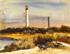 Lighthouse with Canadian Geese