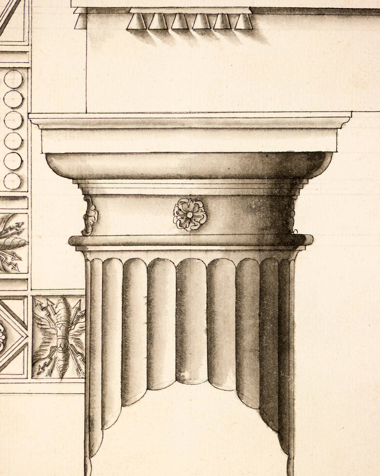Doric Columns from the Theater of Marcella in Rome - Print by Unknown
