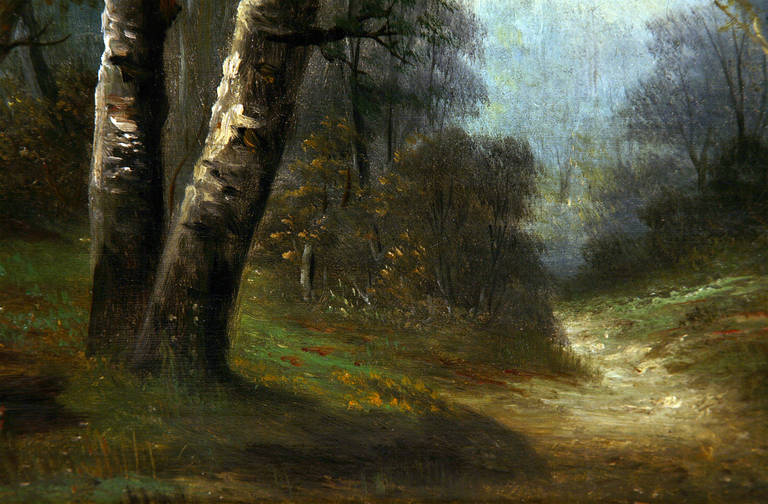 Peinture de paysage de G. Wyatt - Réalisme américain Painting par Unknown