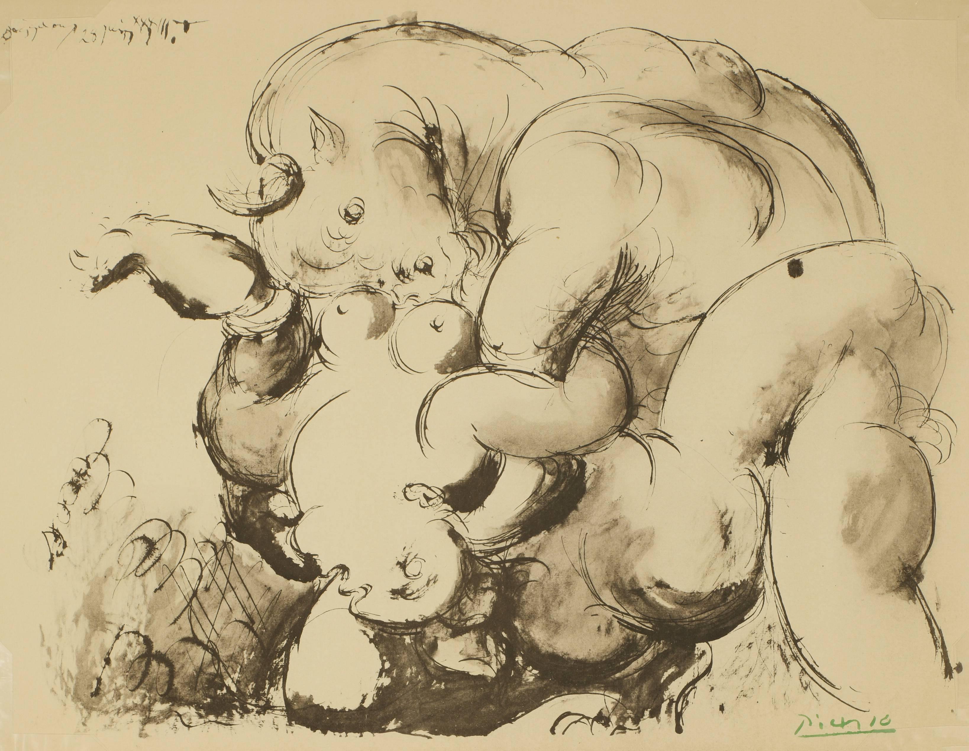 Minotaure and Nude - Print by Pablo Picasso