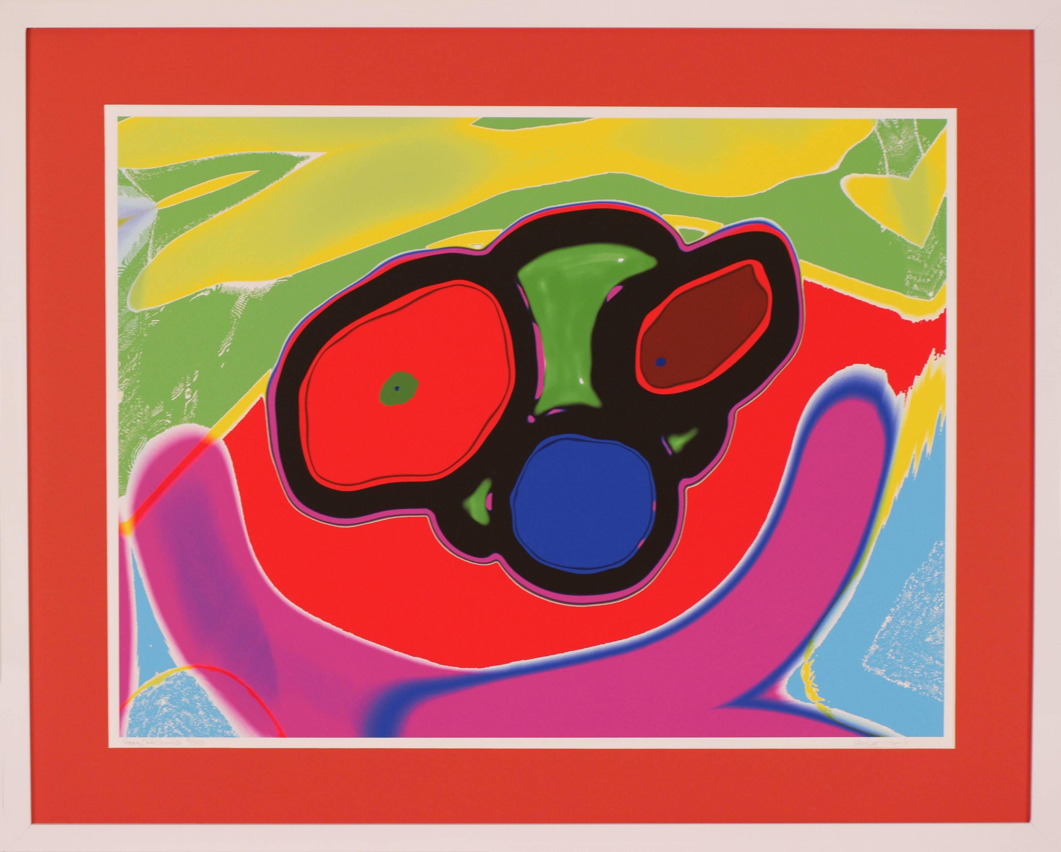 Jim Durling-Jones Abstract Print – Happy Sad Smile