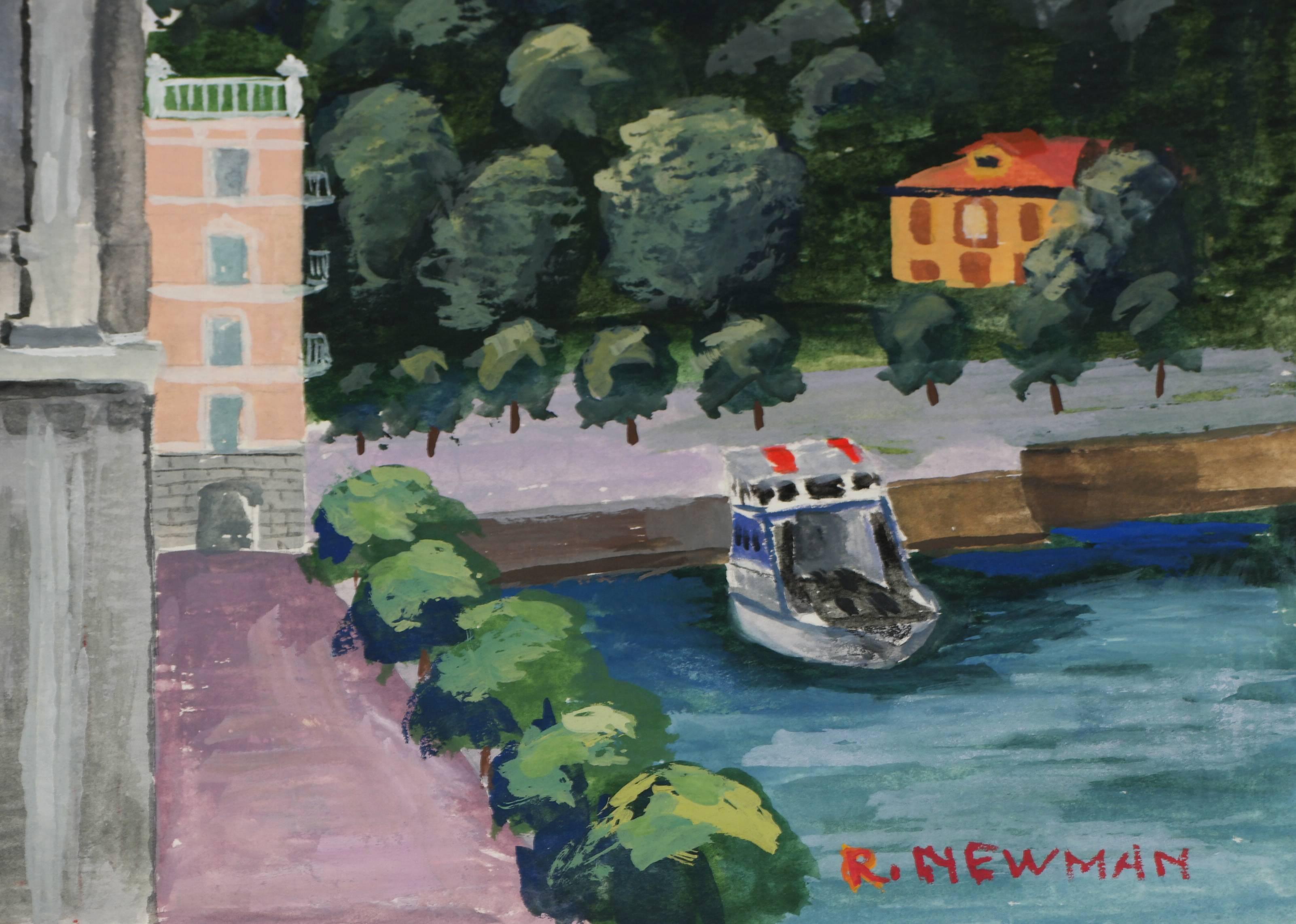 Bellagio on Lake Como, Italy - Painting by Rachel Newman