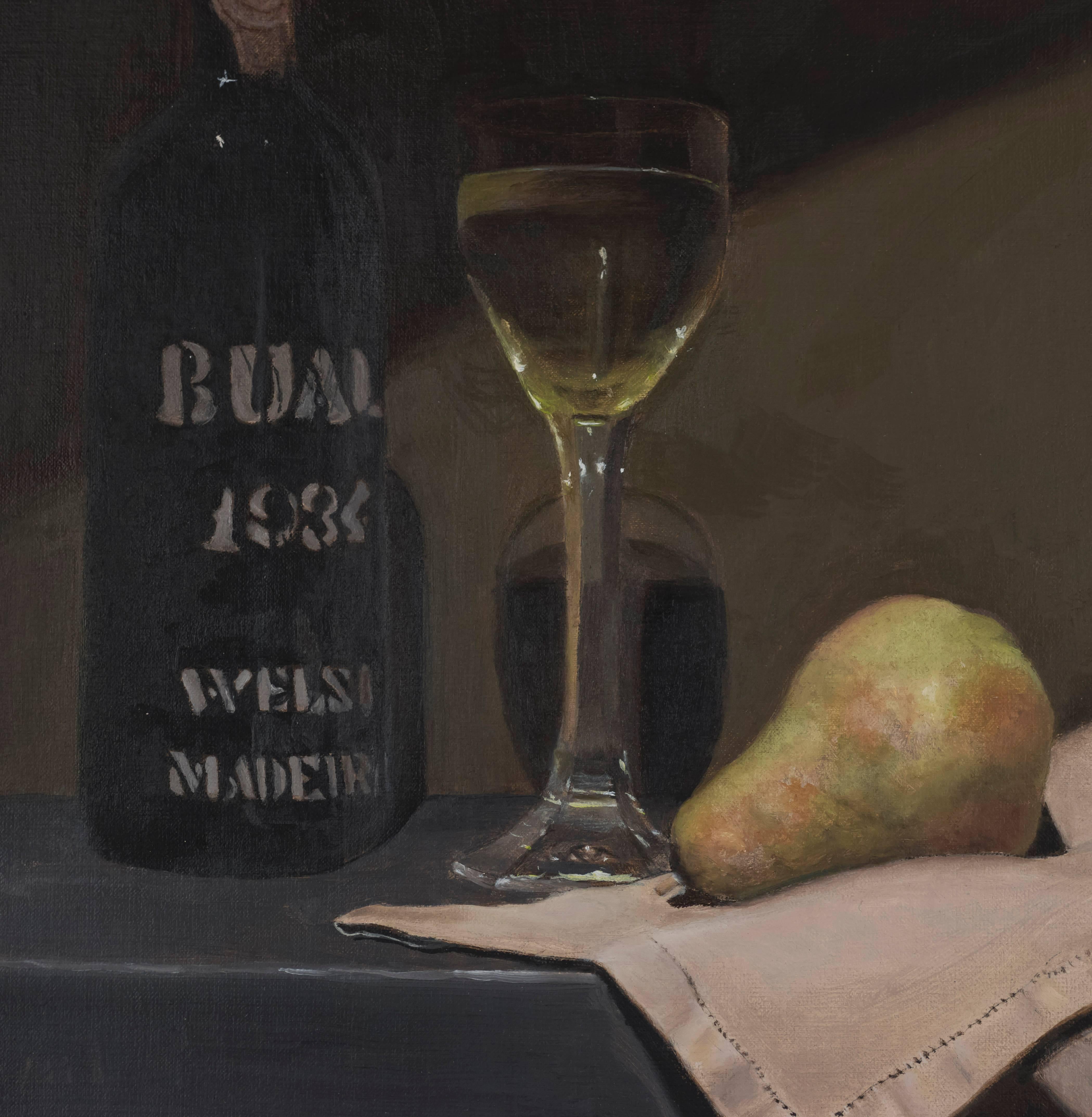 Pear and Madeira Wine - Painting by Rachel Newman