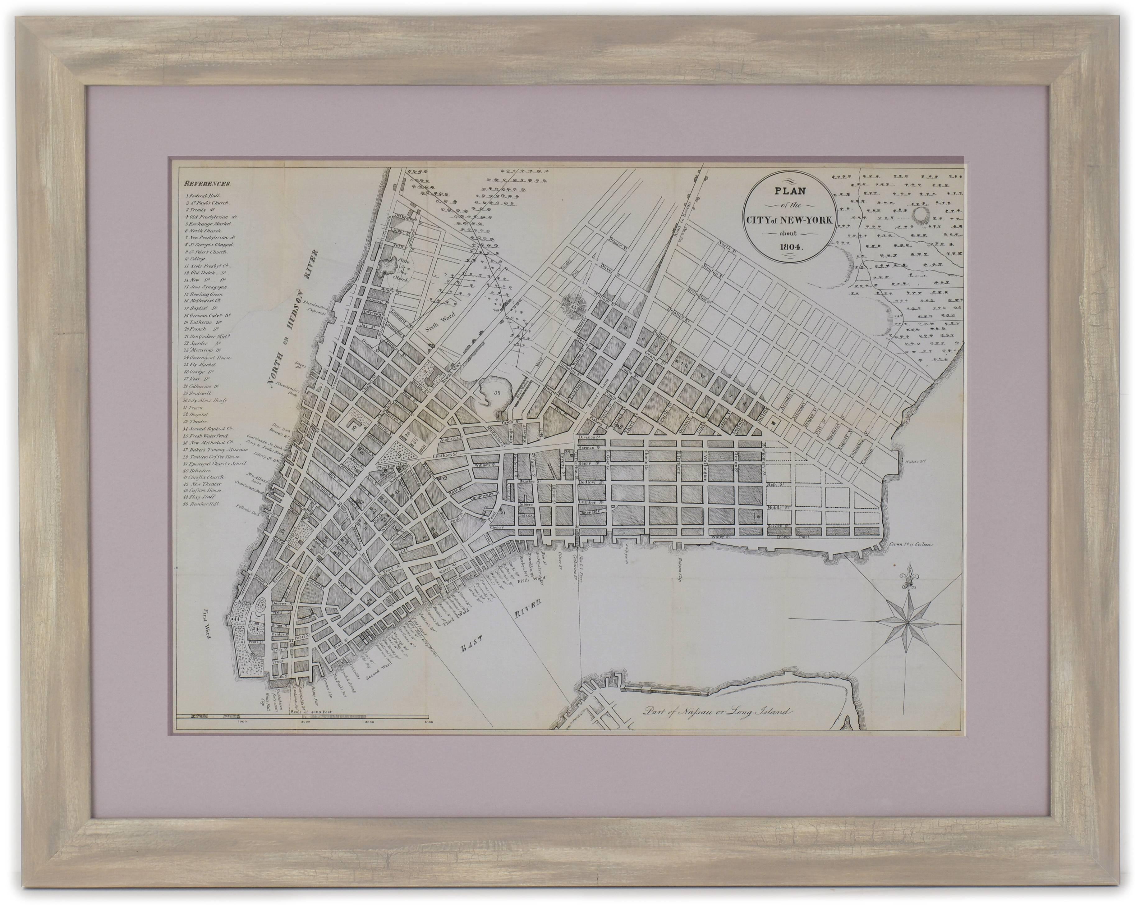 George Hayward Landscape Print - Plan of the City of New York
