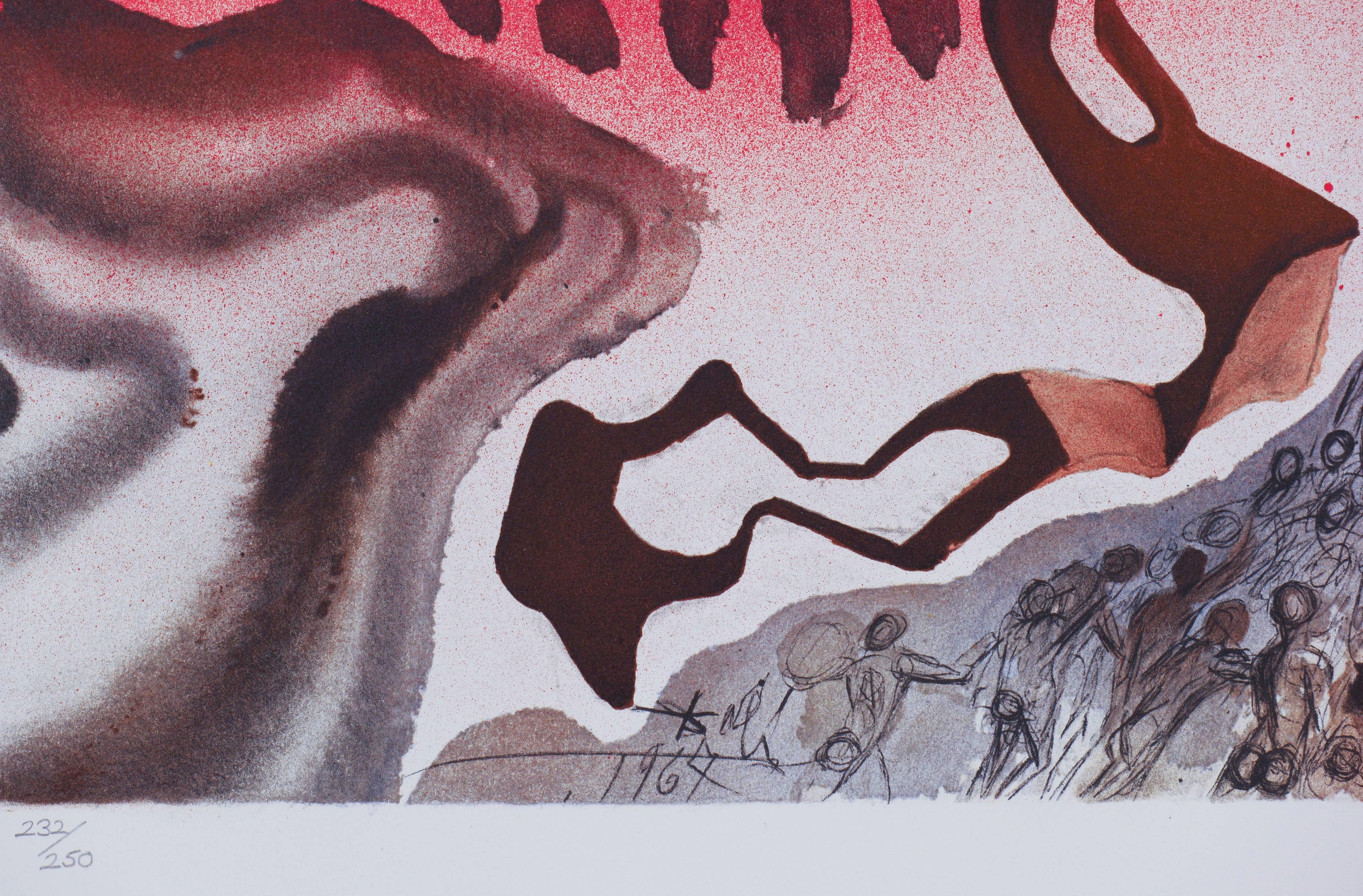 Auch wenn ich durch das Tal des Todesschattens gehe (Pink), Abstract Print, von Salvador Dalí