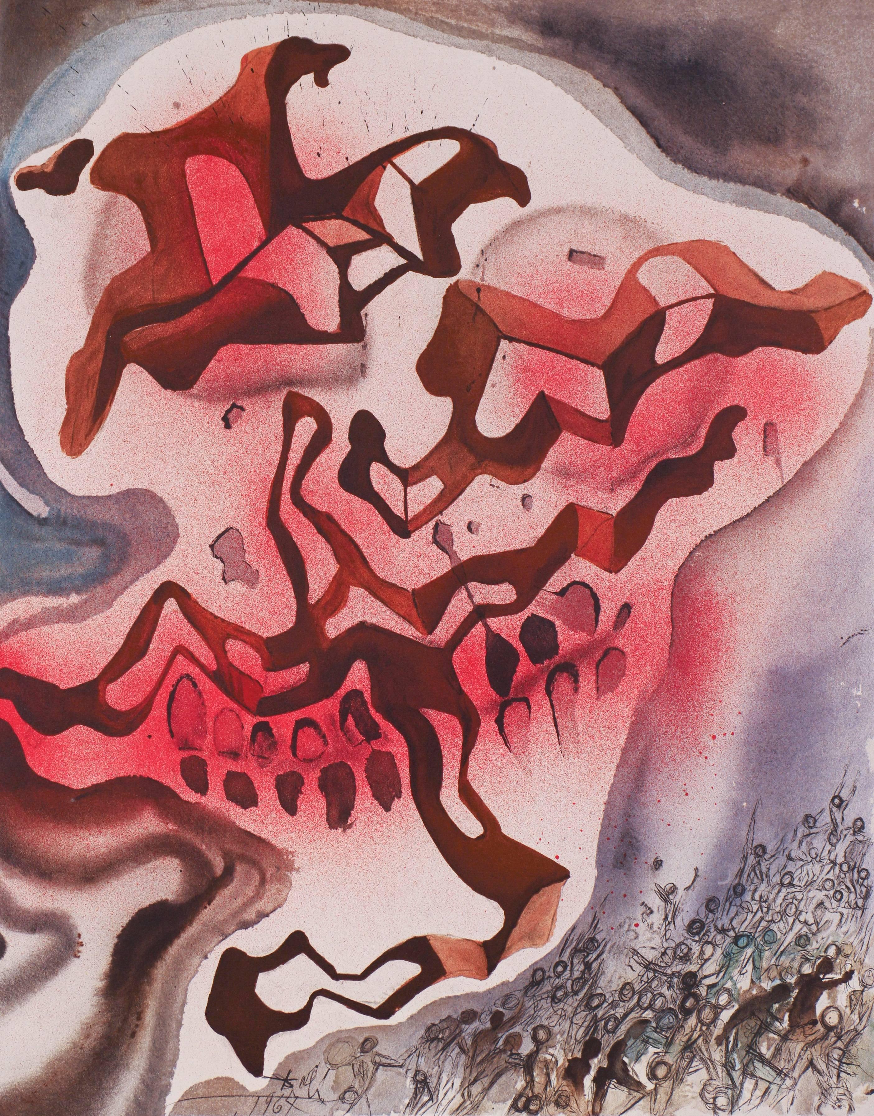 Salvador Dalí Abstract Print – Auch wenn ich durch das Tal des Todesschattens gehe