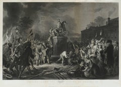 Antique Pulling Down The Statue of George III