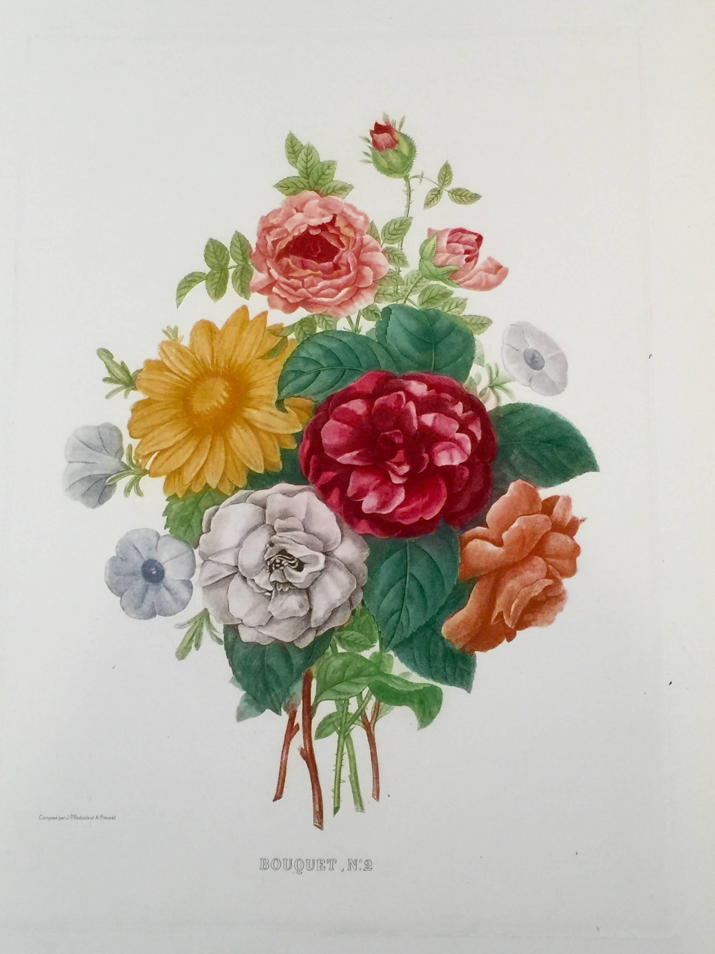 Pierre-Joseph Redouté Still-Life Print - Bouquet, No 2