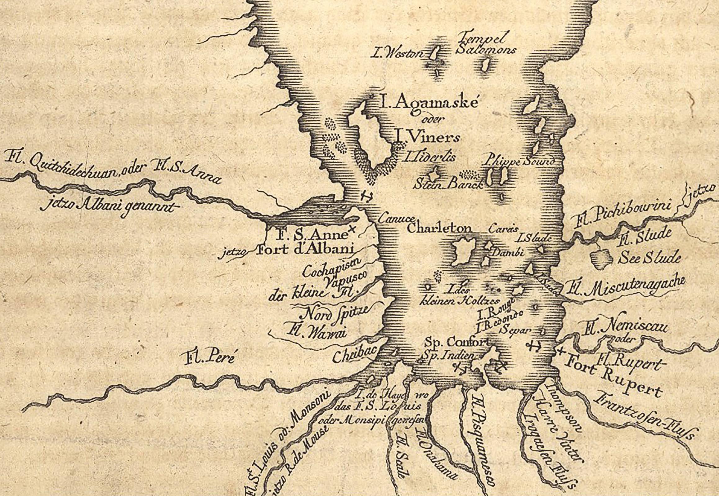 1774 Map of Lower Hudson Bay by  Nicolas Bellin - Print by Jacques-Nicolas Bellin