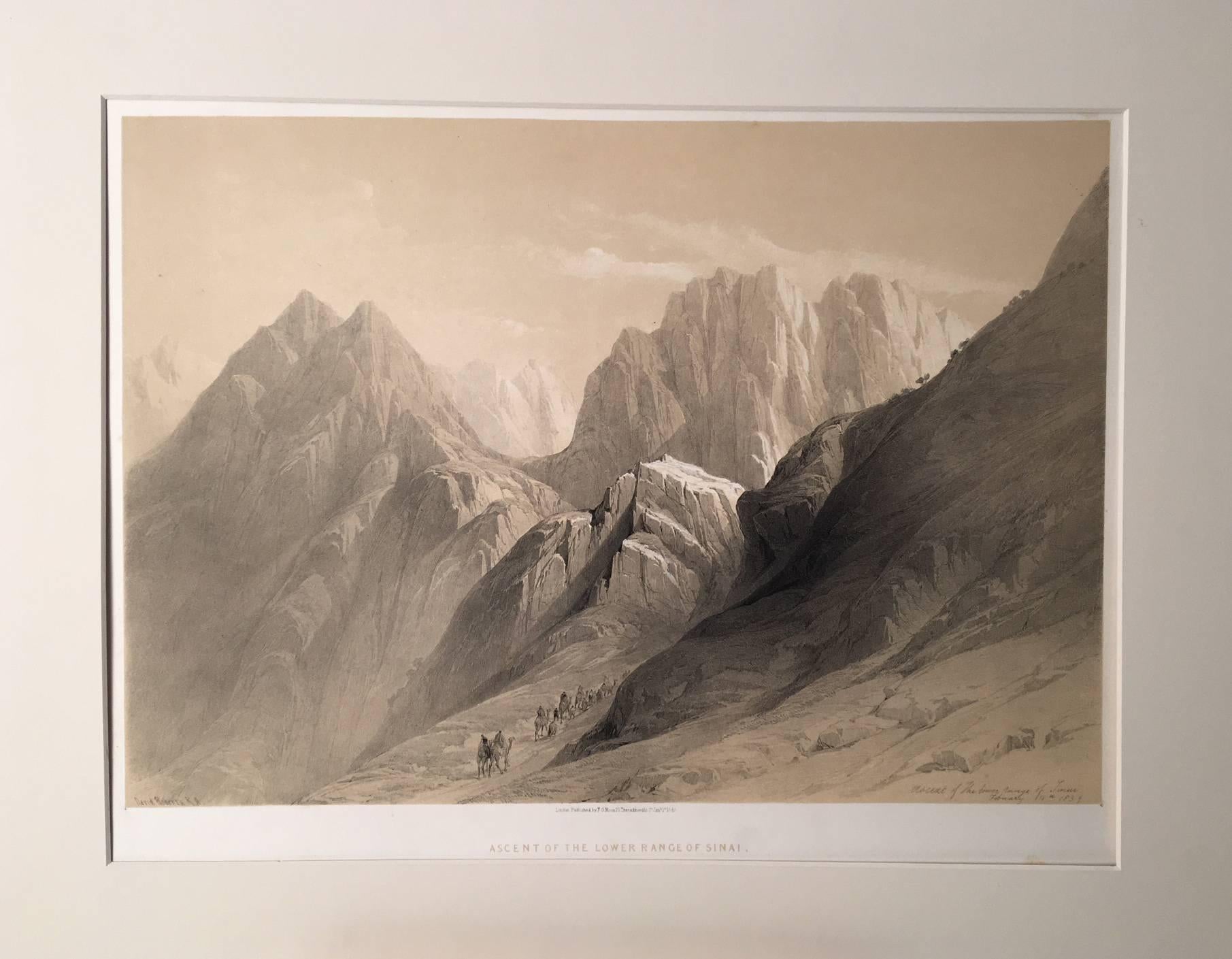 David Roberts Landscape Print - Ascent of the Lower Range of Sinai