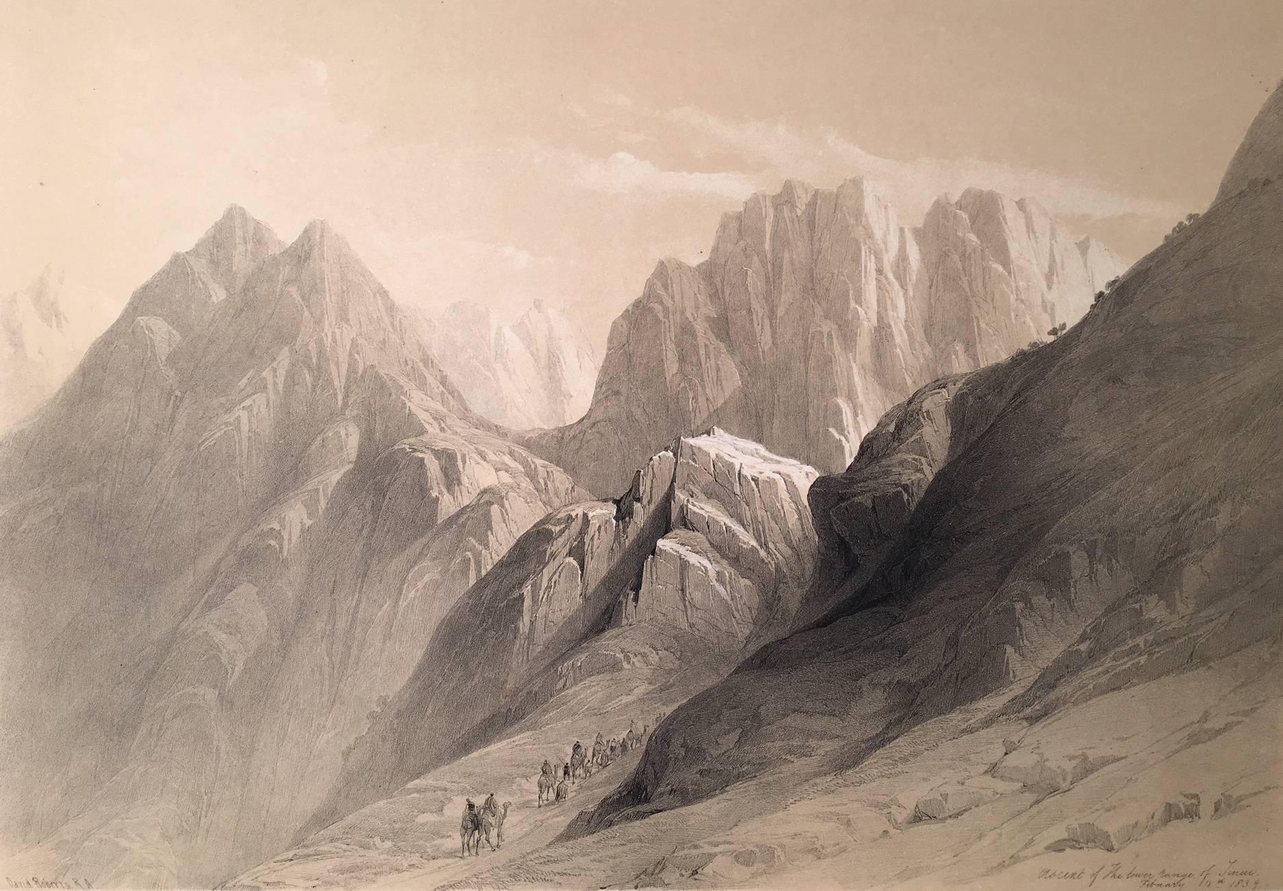 Besteigung der unteren Bergkette des Sinai – Print von David Roberts