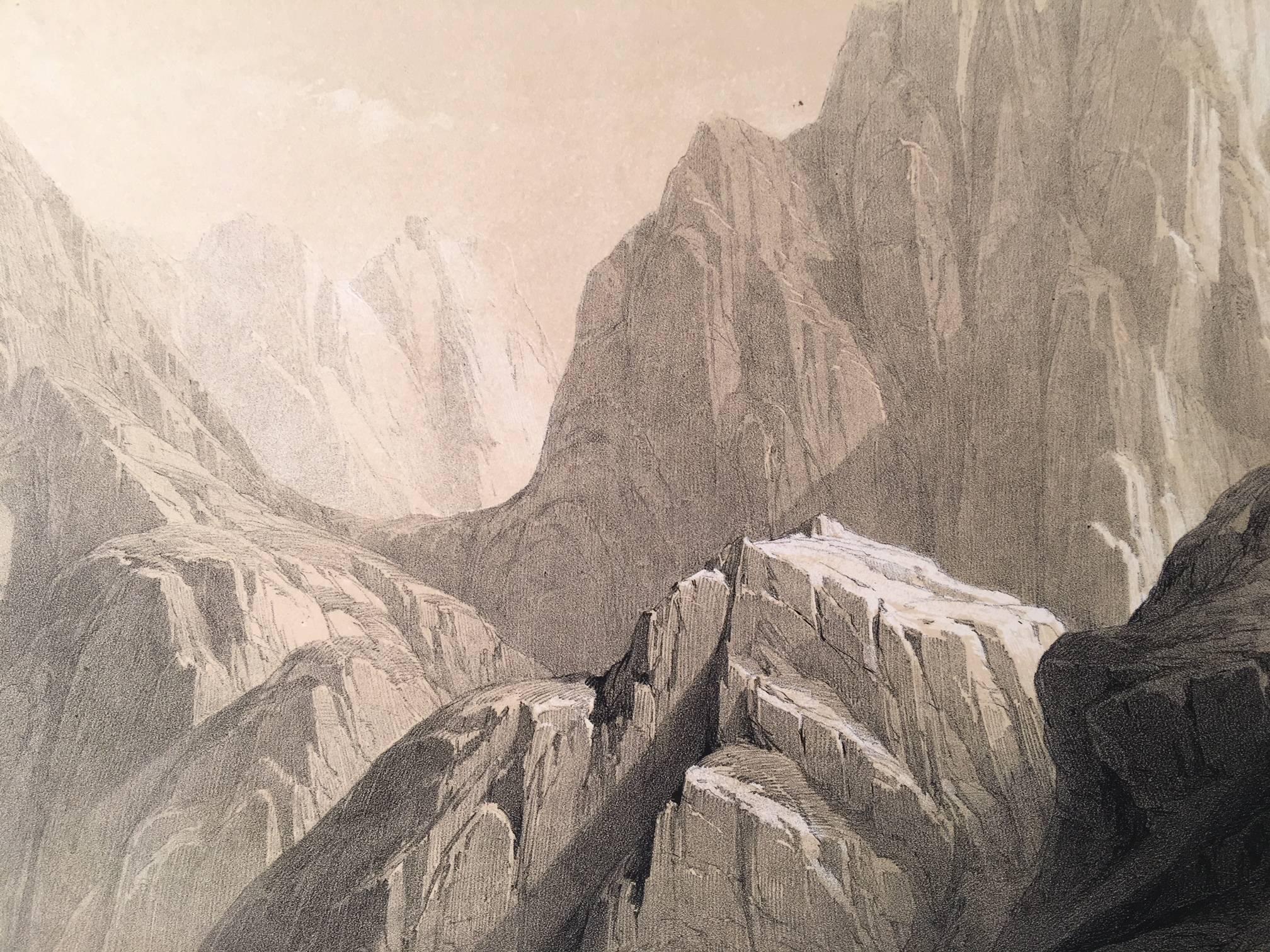 Ascent of the Lower Range of Sinai - Realist Print by David Roberts