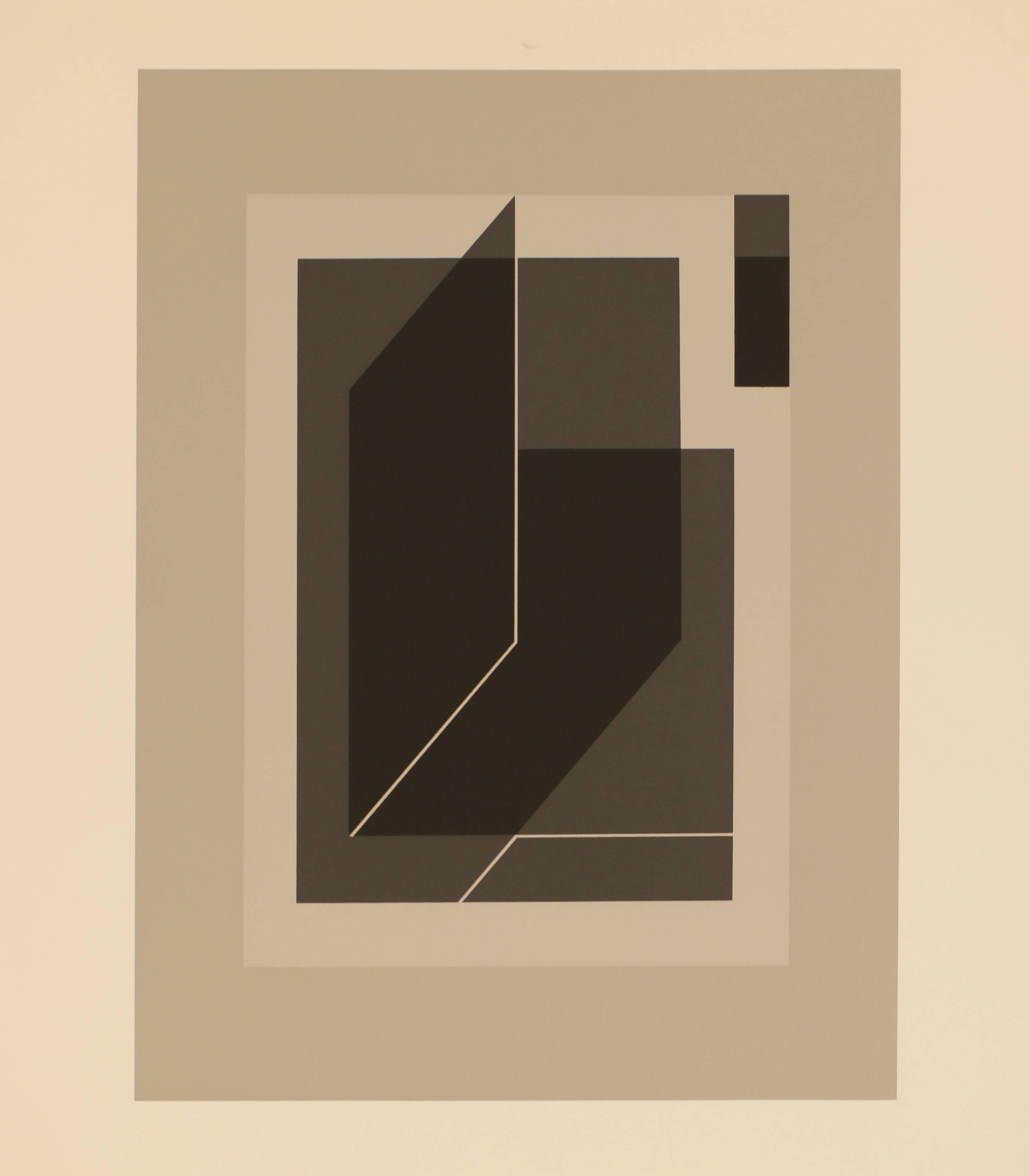 Silkscreen by Josef Albers from his classic work, Formulation:Articulation, published by Harry N. Abrams, 1972, and printed by Ives - Sillman. The individual images are unsigned. Albers' signature appears on the title page of Portfolio I. Image
