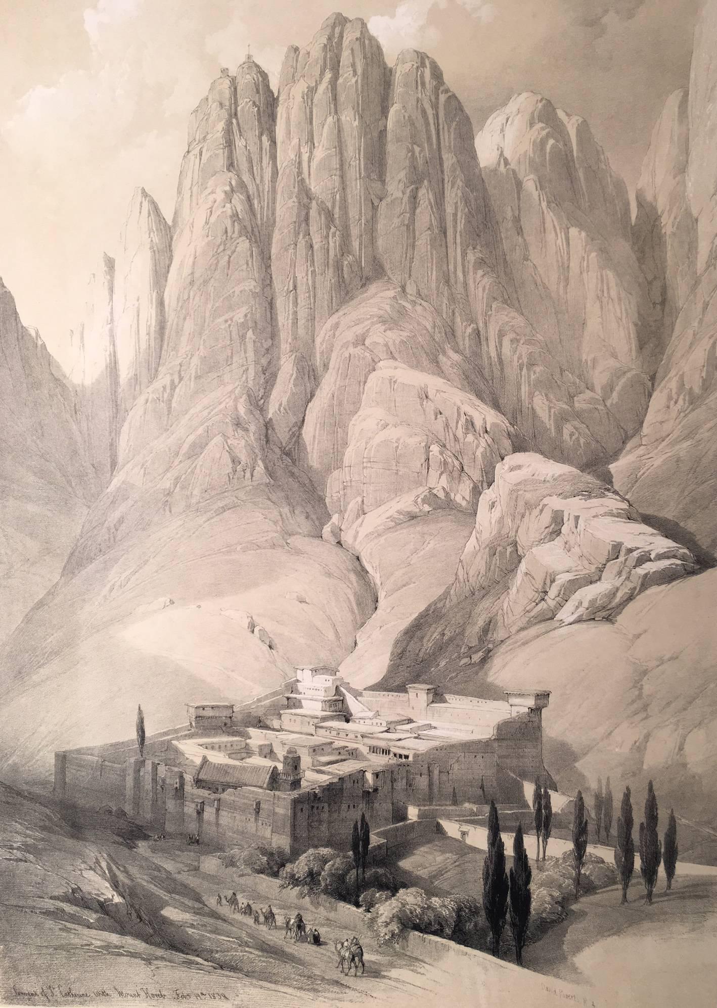 convent of st. catherine lithograph by david roberts