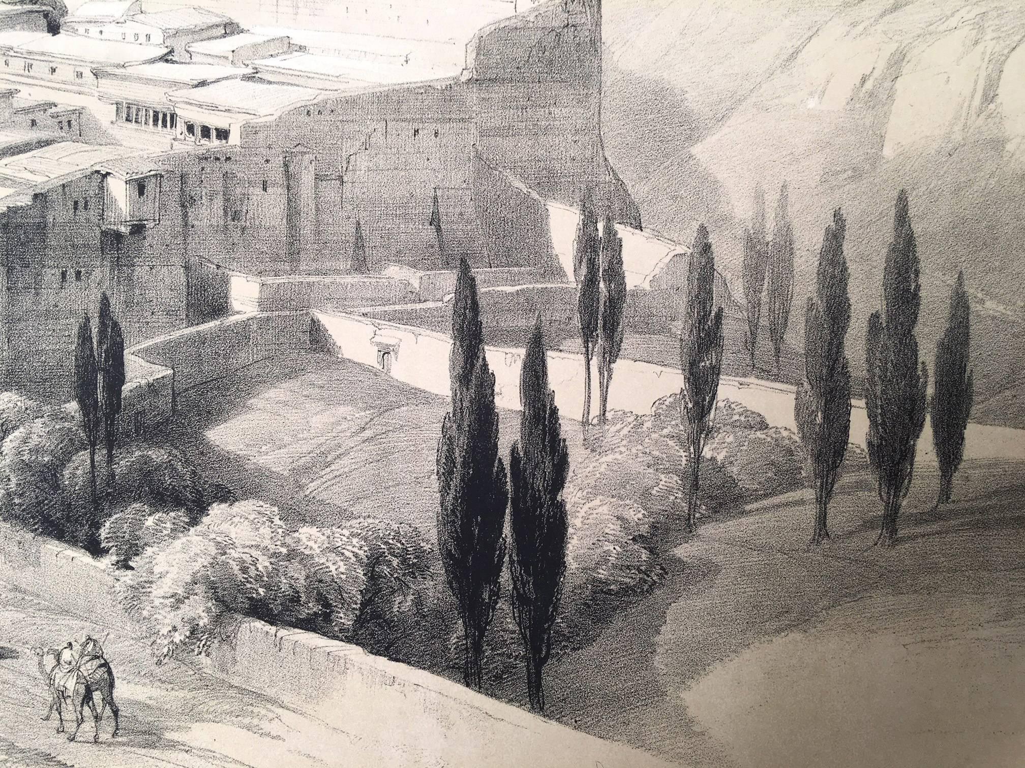 Convent of St. Catherine, with Mount Horeb - Realist Print by David Roberts