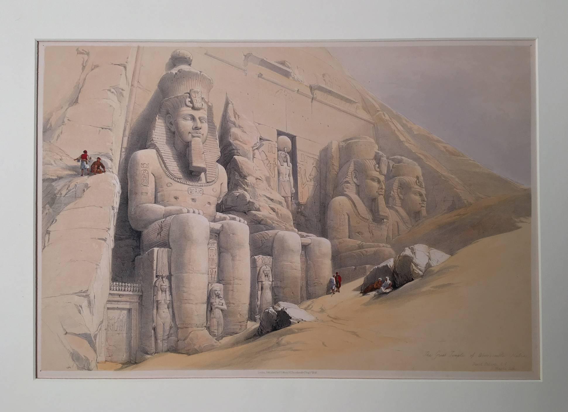 The Great Temple of Aboosemble, Nubia - Print by David Roberts