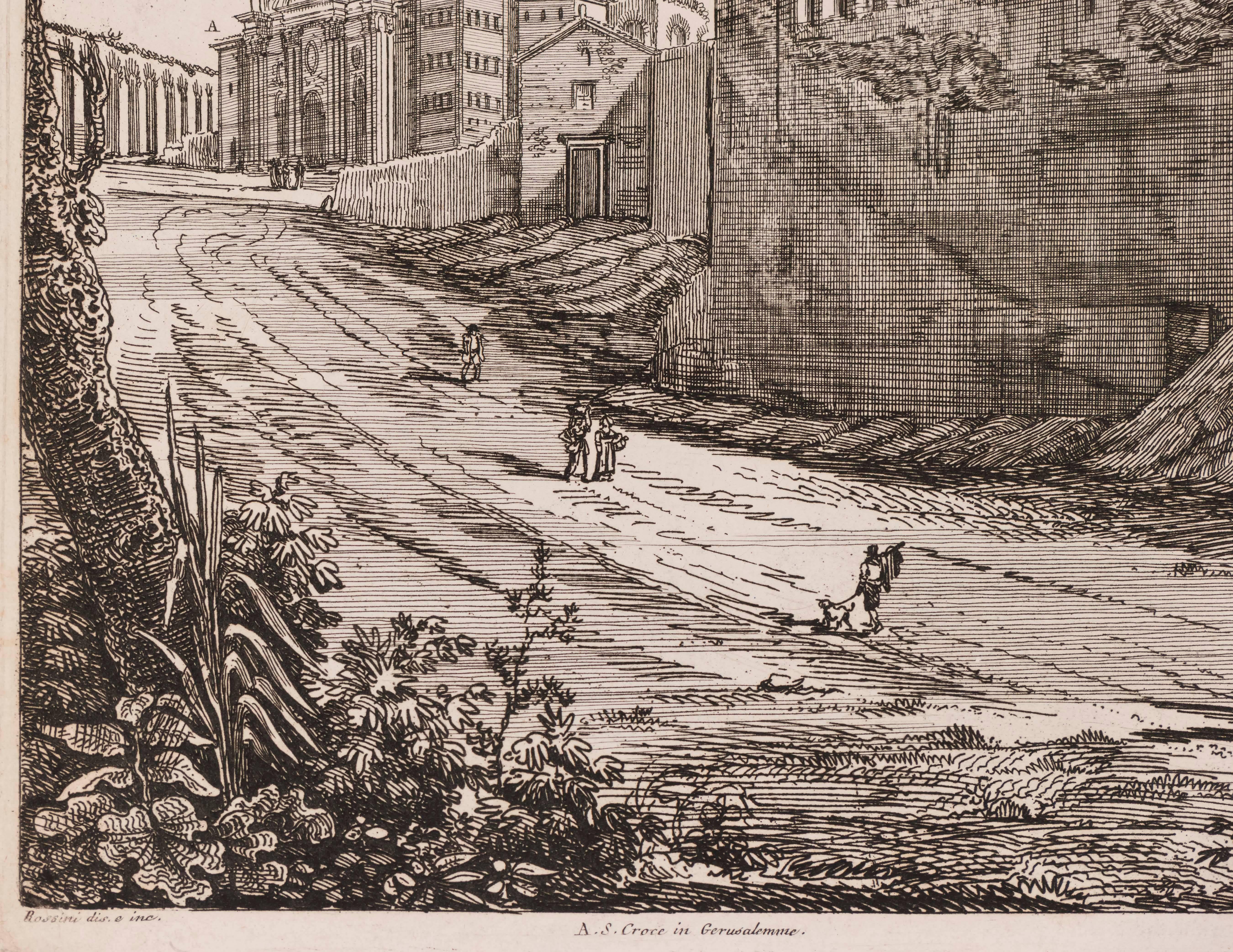 The City Wall of Rome near the Celimontana Gate - Print by Luigi Rossini