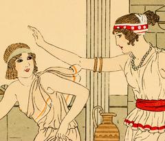 Two Young Women in Classical Greek Attire