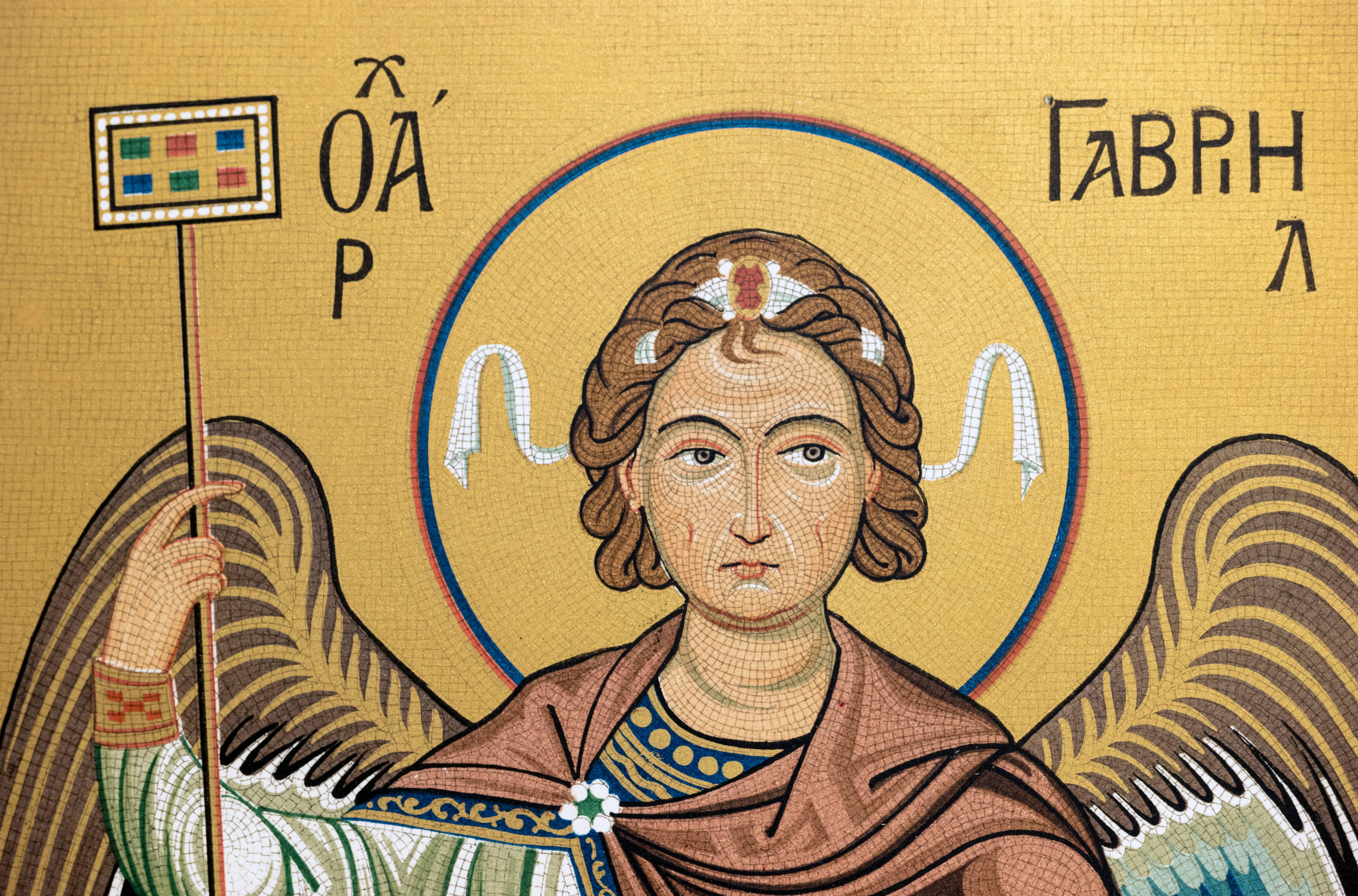Byzantine Mosaic Angel Litho - Print by Unknown