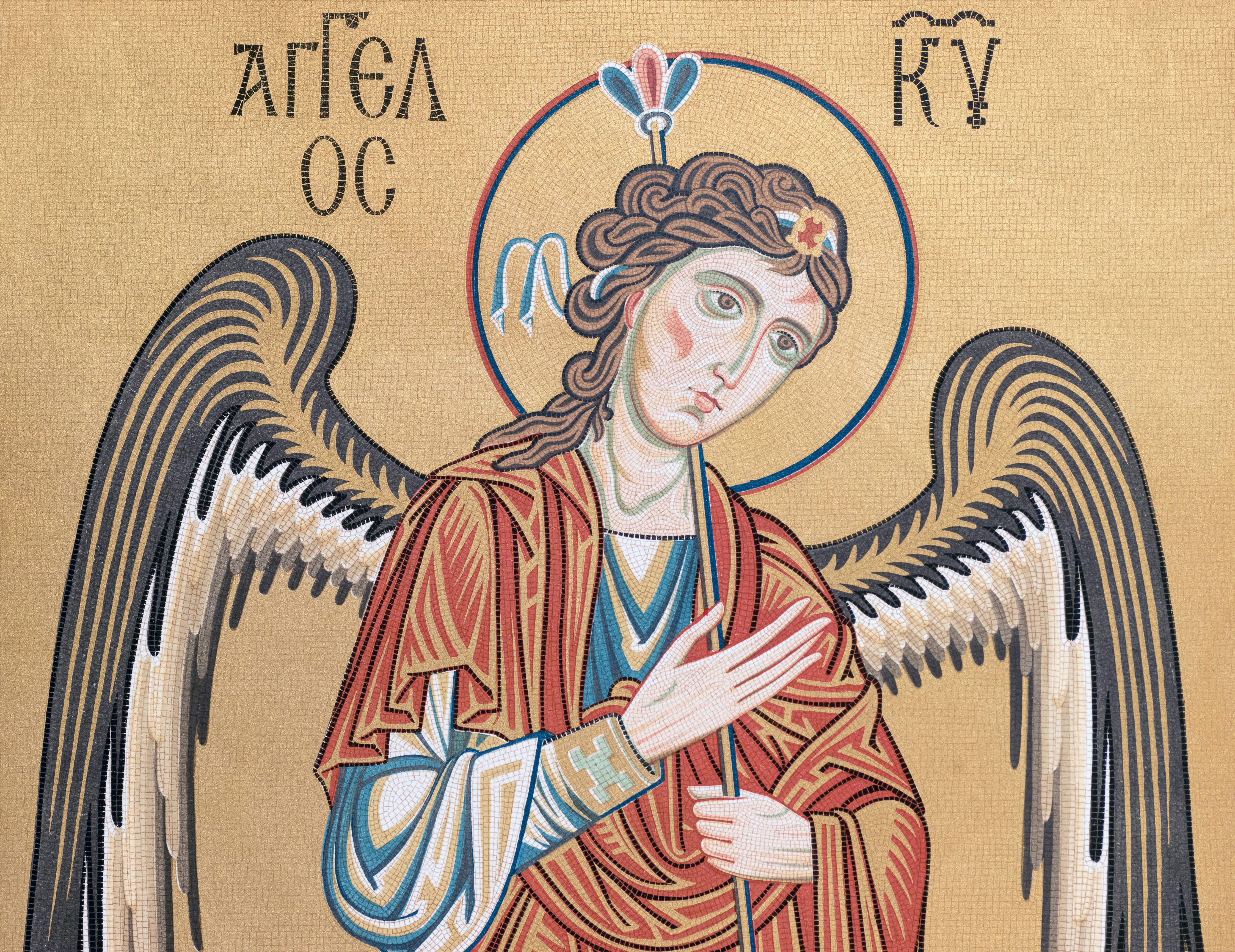 Byzantine Mosaic Angel Litho - Print by Unknown