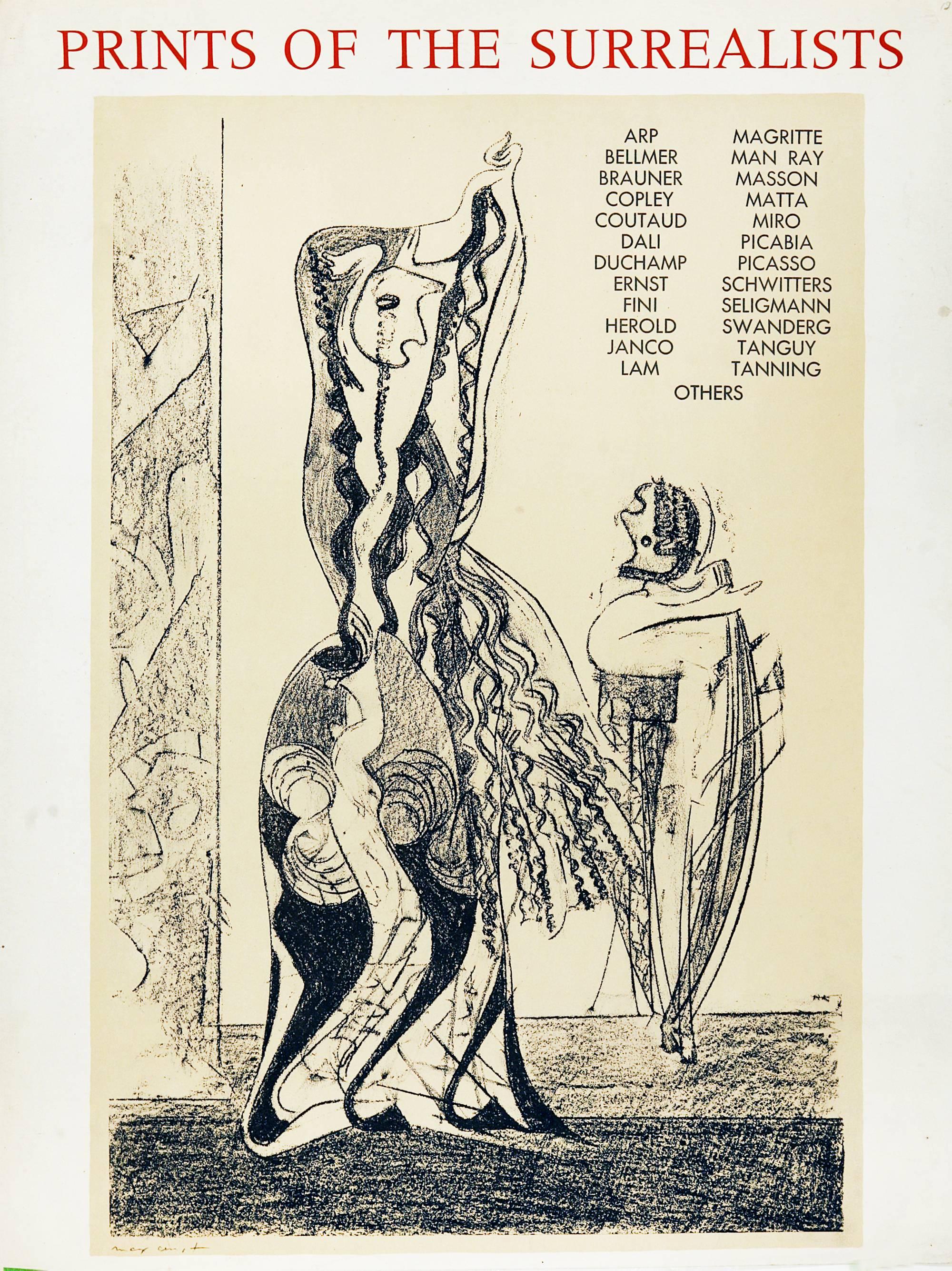 Max Ernst Figurative Print - Rare Exhibit Poster for "Prints of the Surrealists"