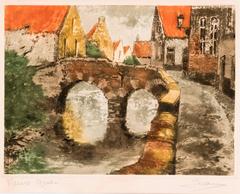 Double Arch Stone Bridge over Street Canal