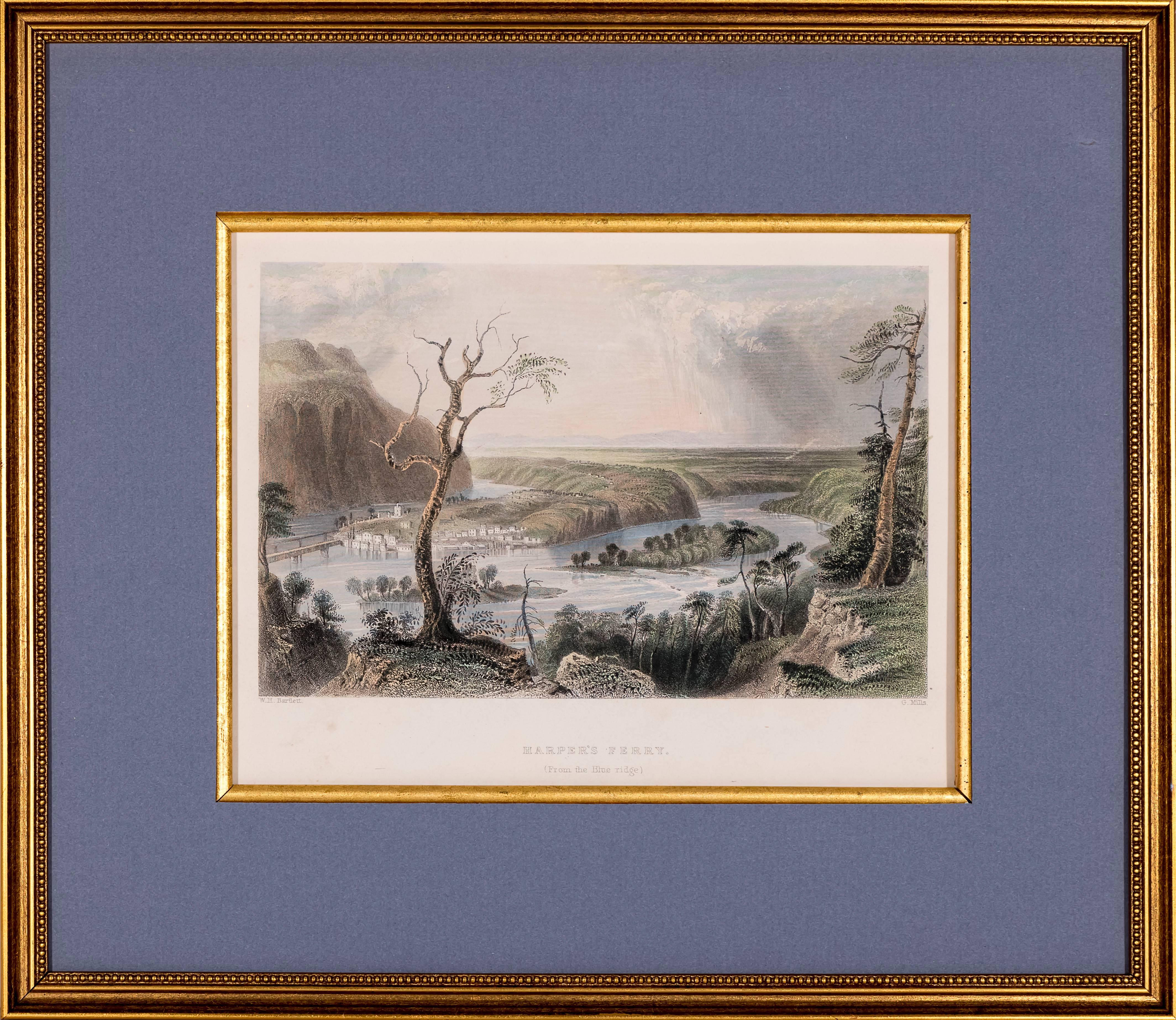 W. H. Bartlett Landscape Print - Harper's Ferry from the Blue Ridge