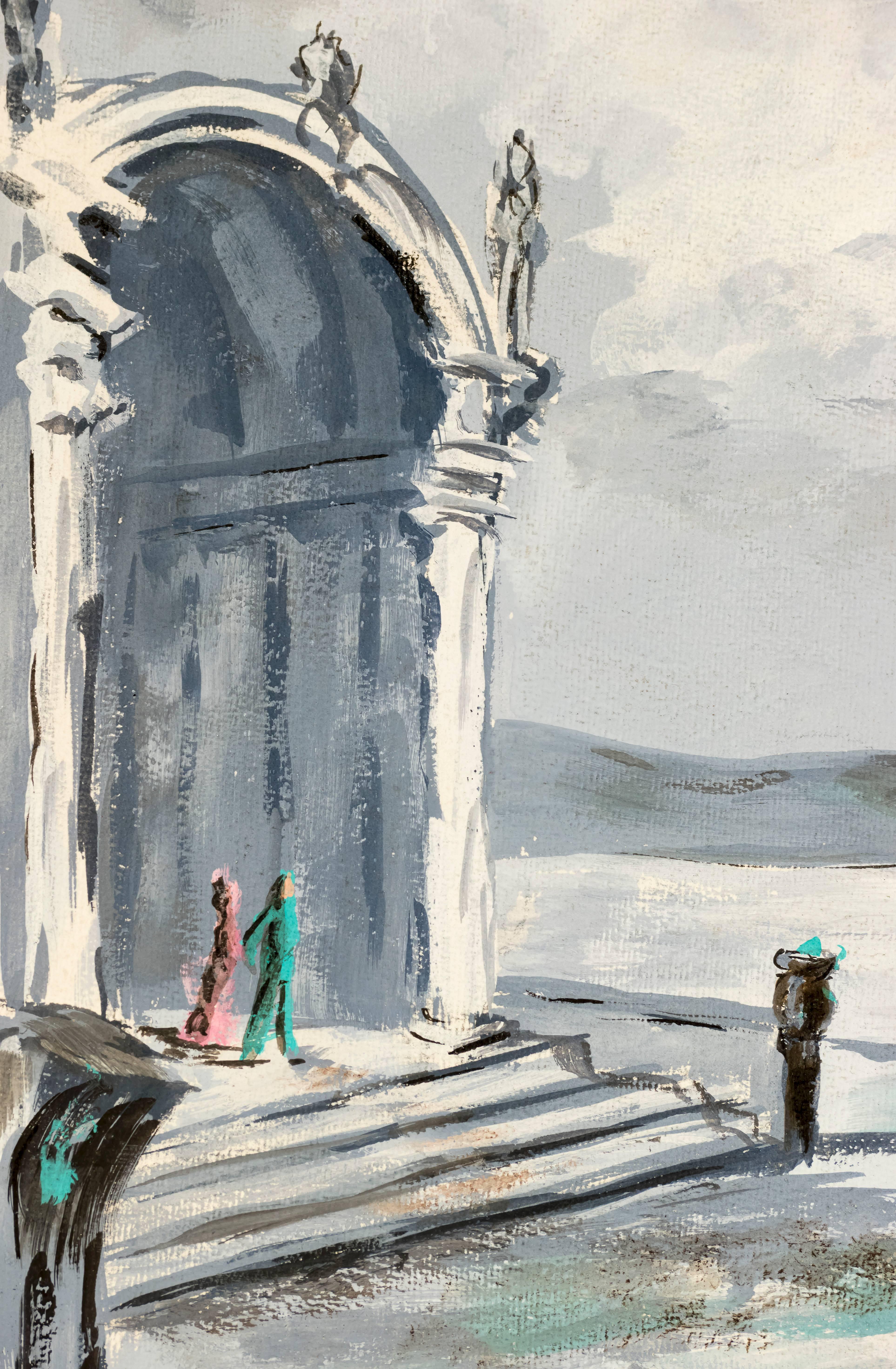 Fantaisie méditerranéenne - Réalisme Painting par Roderic Montagu