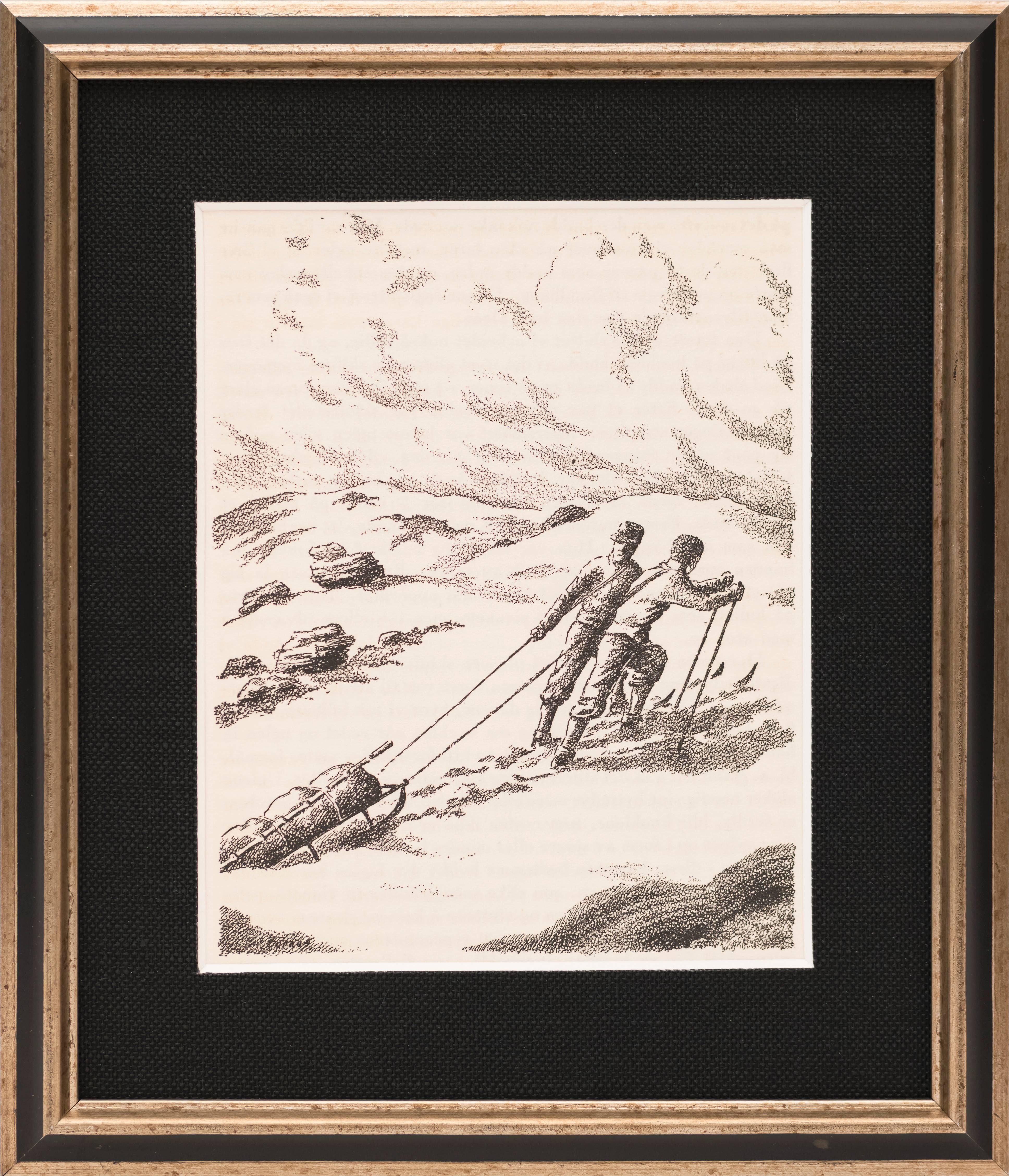 Unknown Landscape Print - The Joy of Sledding 