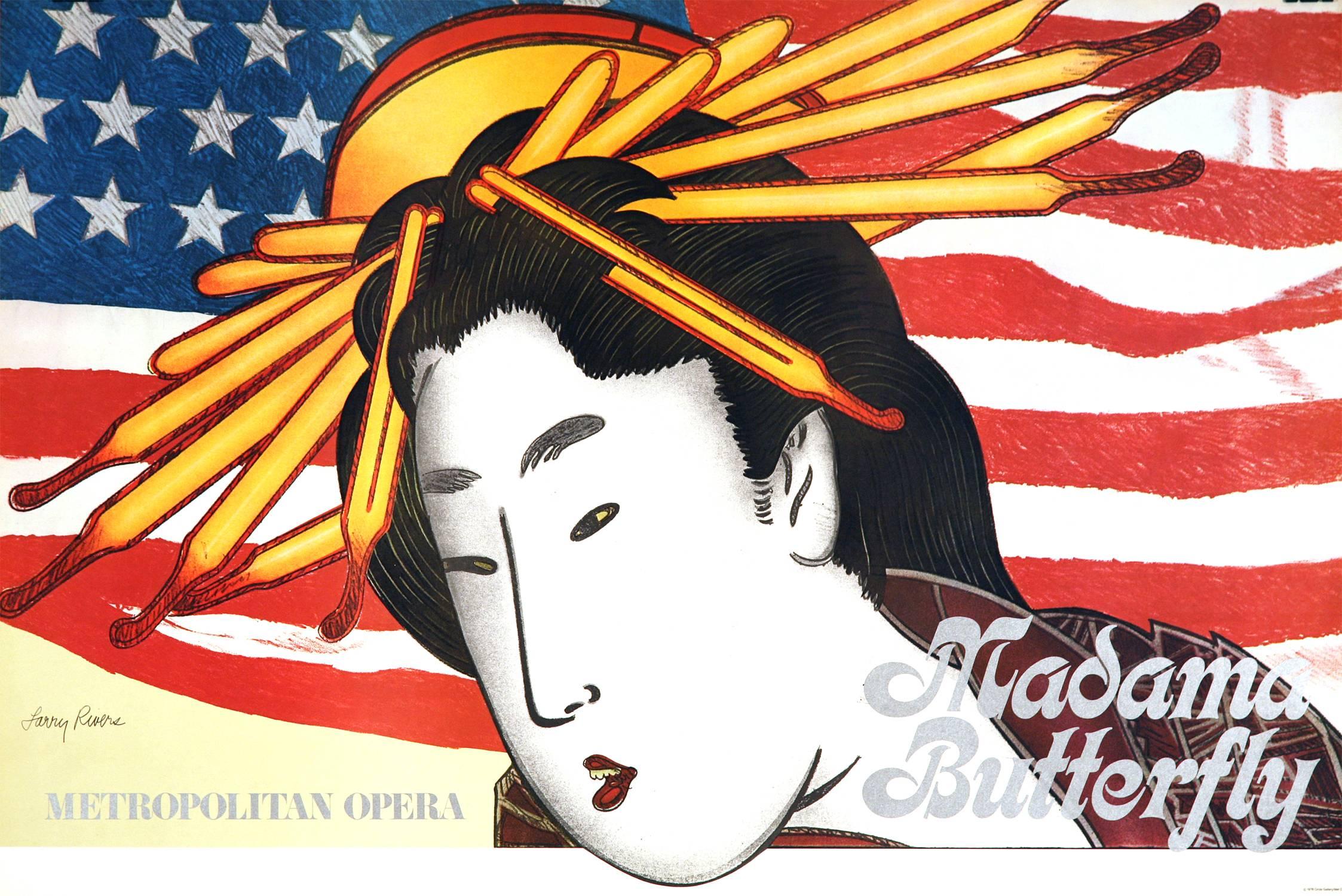 Larry Rivers Figurative Print - Madama Butterfly Met Opera Poster