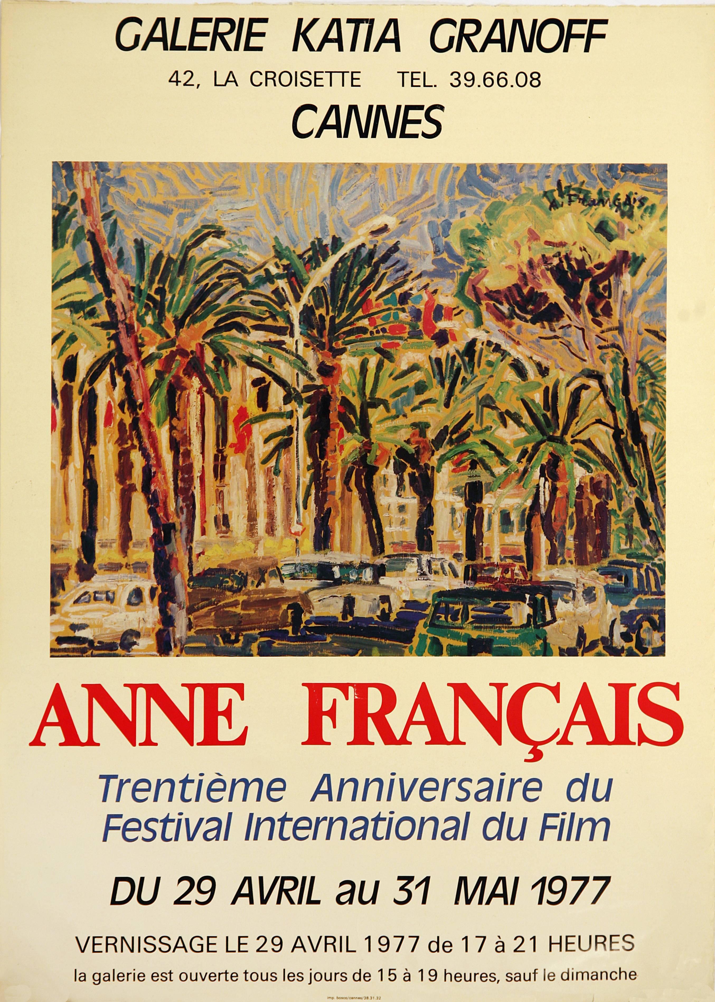 Anne Francais Landscape Print - Cannes Gallery Exhibit Poster