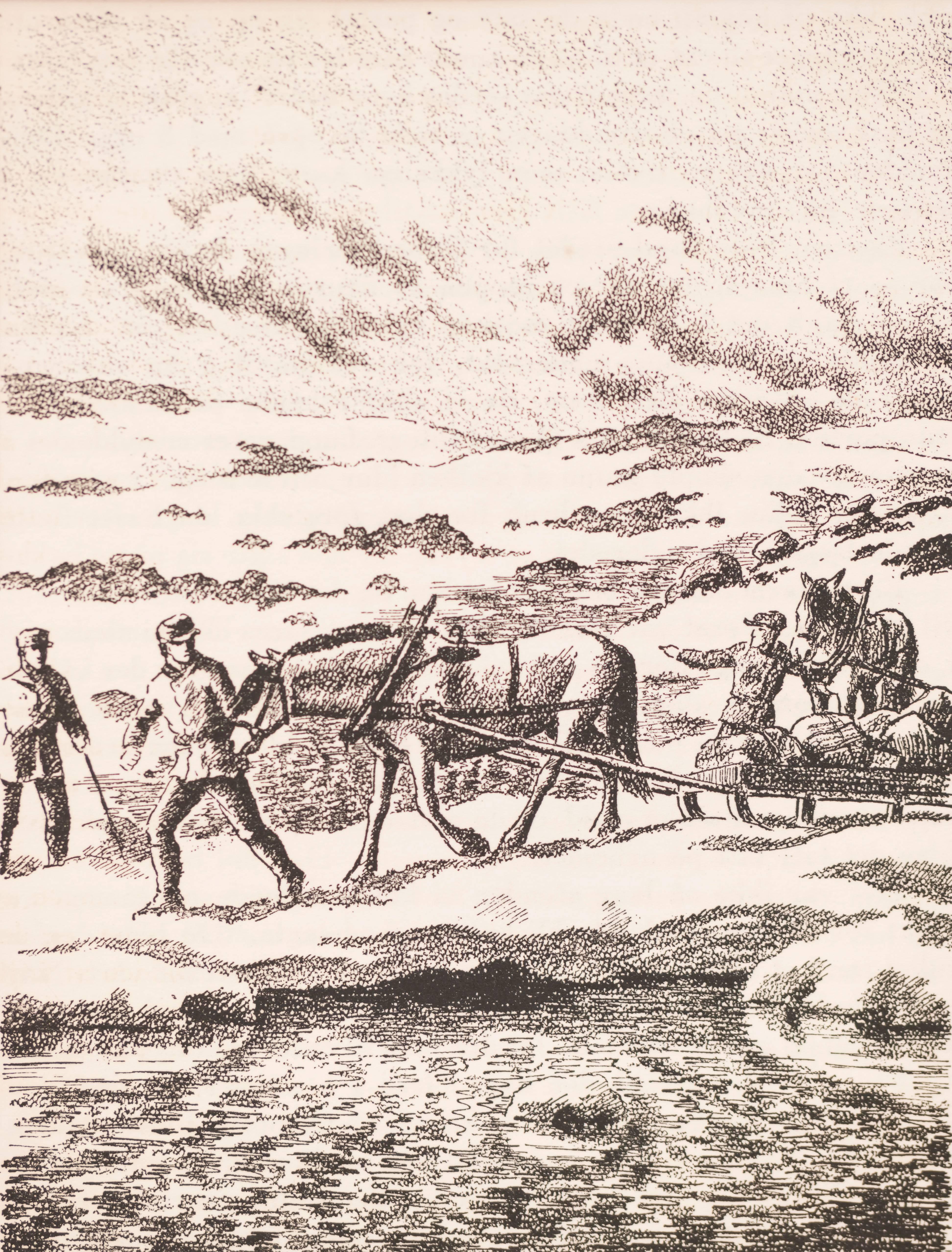 Horse Pulling Supplies - Print by Unknown