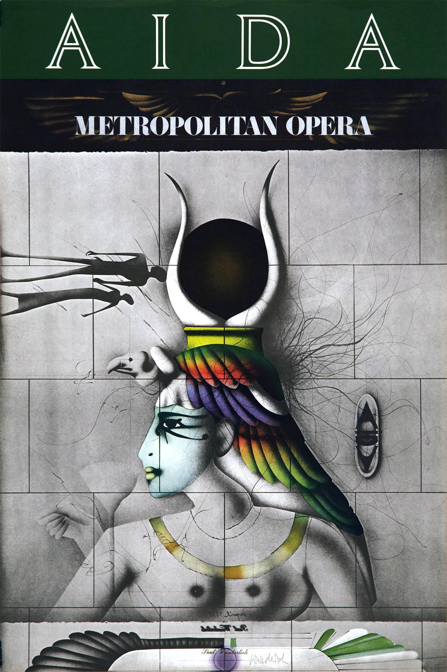 Paul Wunderlich Figurative Print - Aida Met Opera Poster
