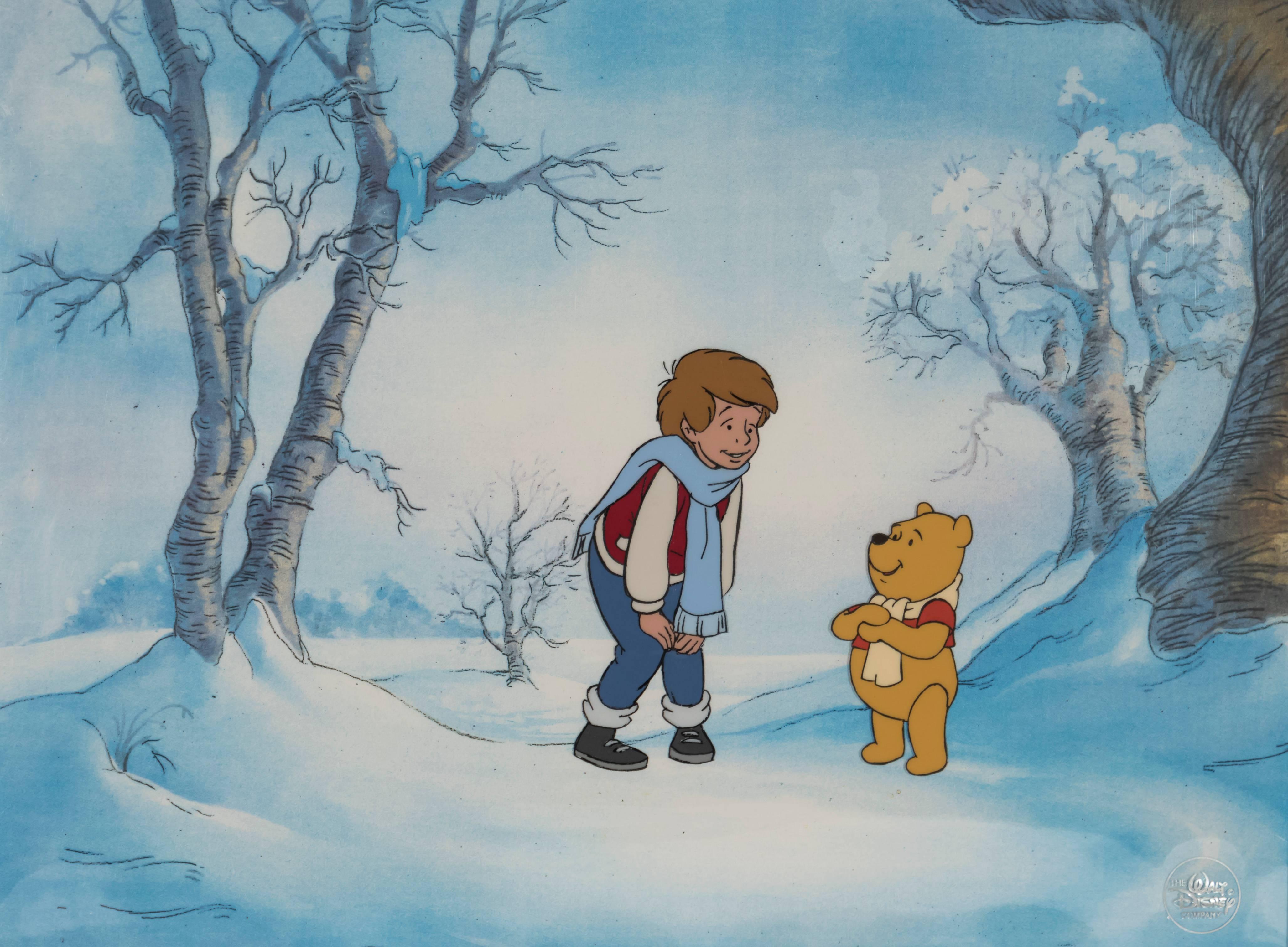 Christopher Robin and Winnie the Pooh - Painting by Walt Disney