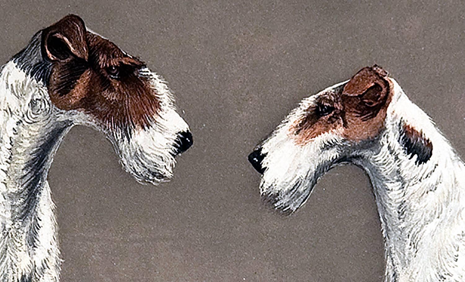 Two Wire Fox Terriers - Print by Leon Danchin
