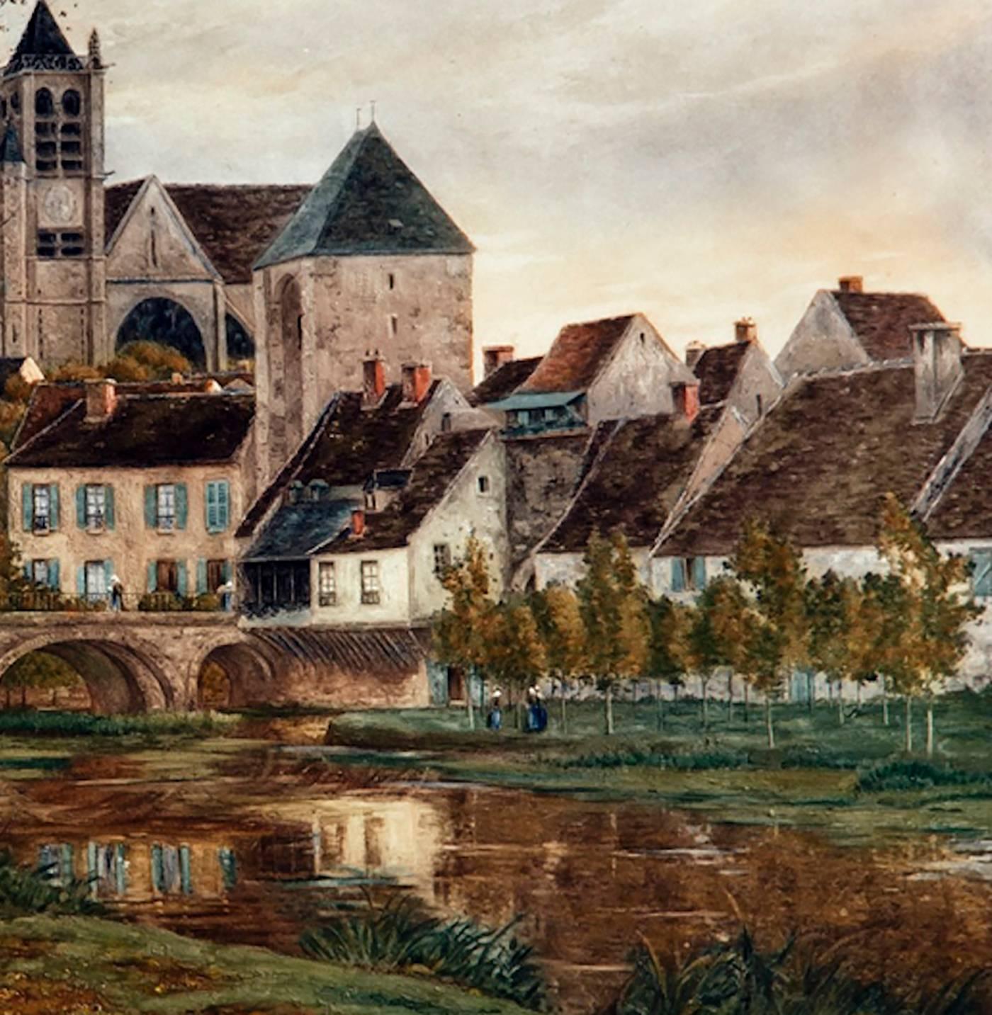 French Village by a Stream - Print by Unknown