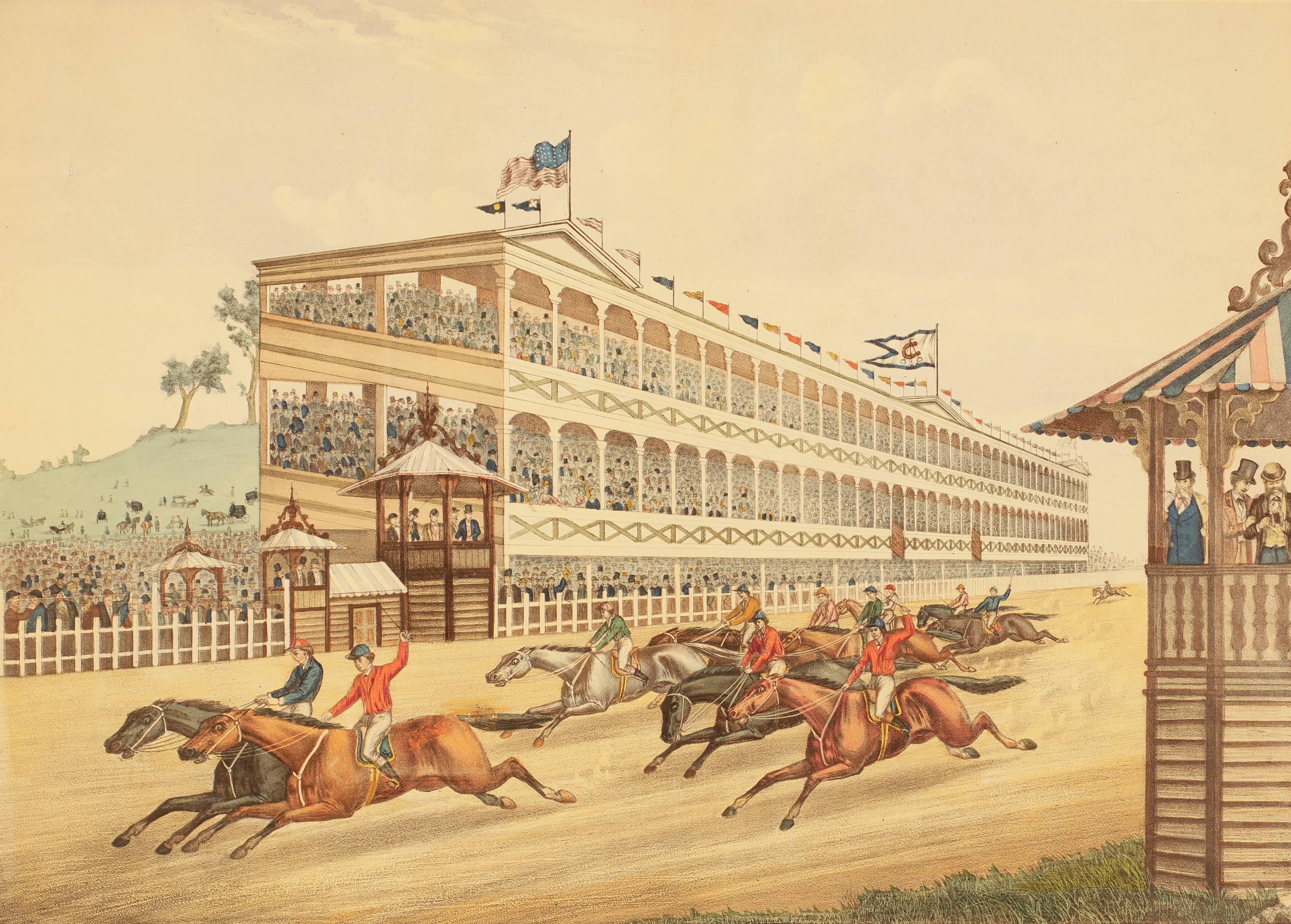 Jerome Park, New York Racetrack  - Print by H. Schile