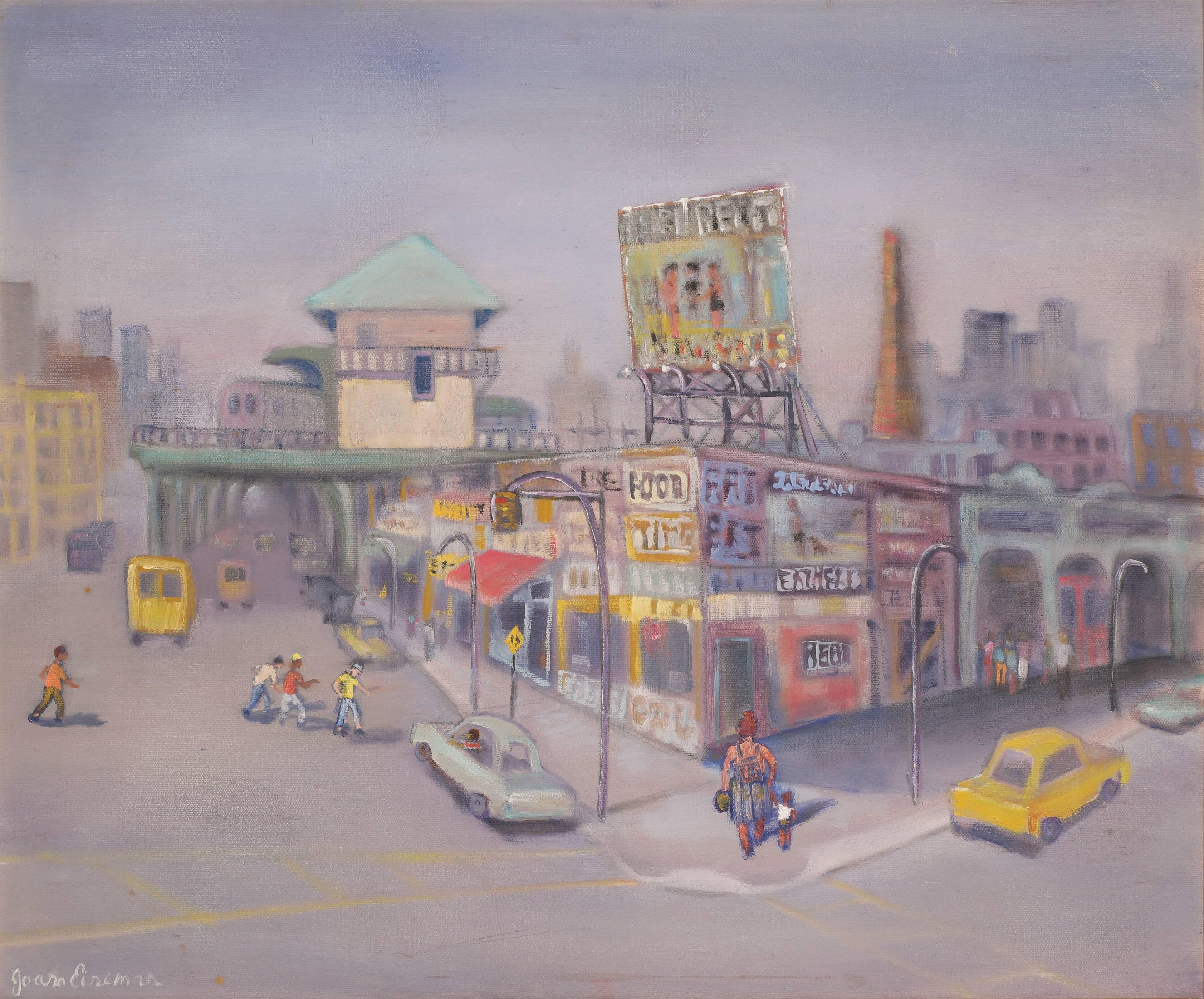 Stillwell Avenue, Coney Island – Painting von Joan Eisenman