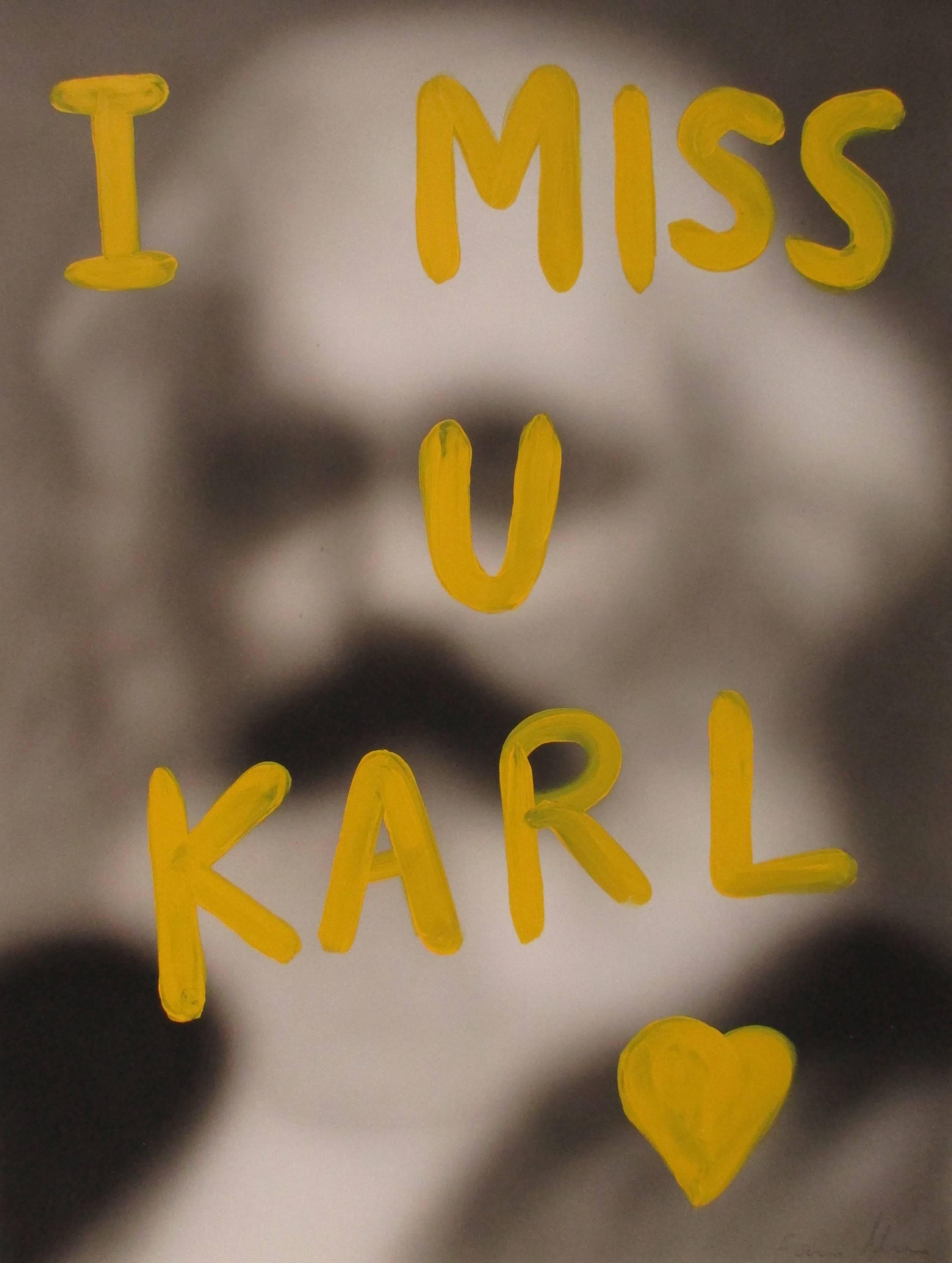 Eugenio Merino Abstract Print - I Miss U Karl