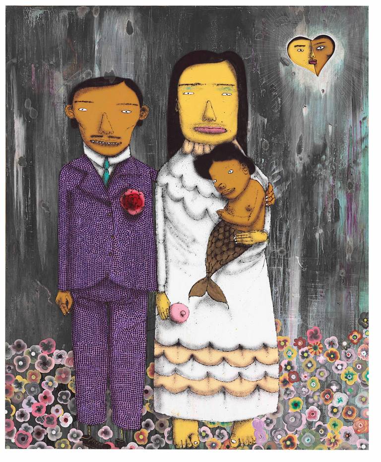 Os Gêmeos Portrait Painting - Casou Corn o Primo