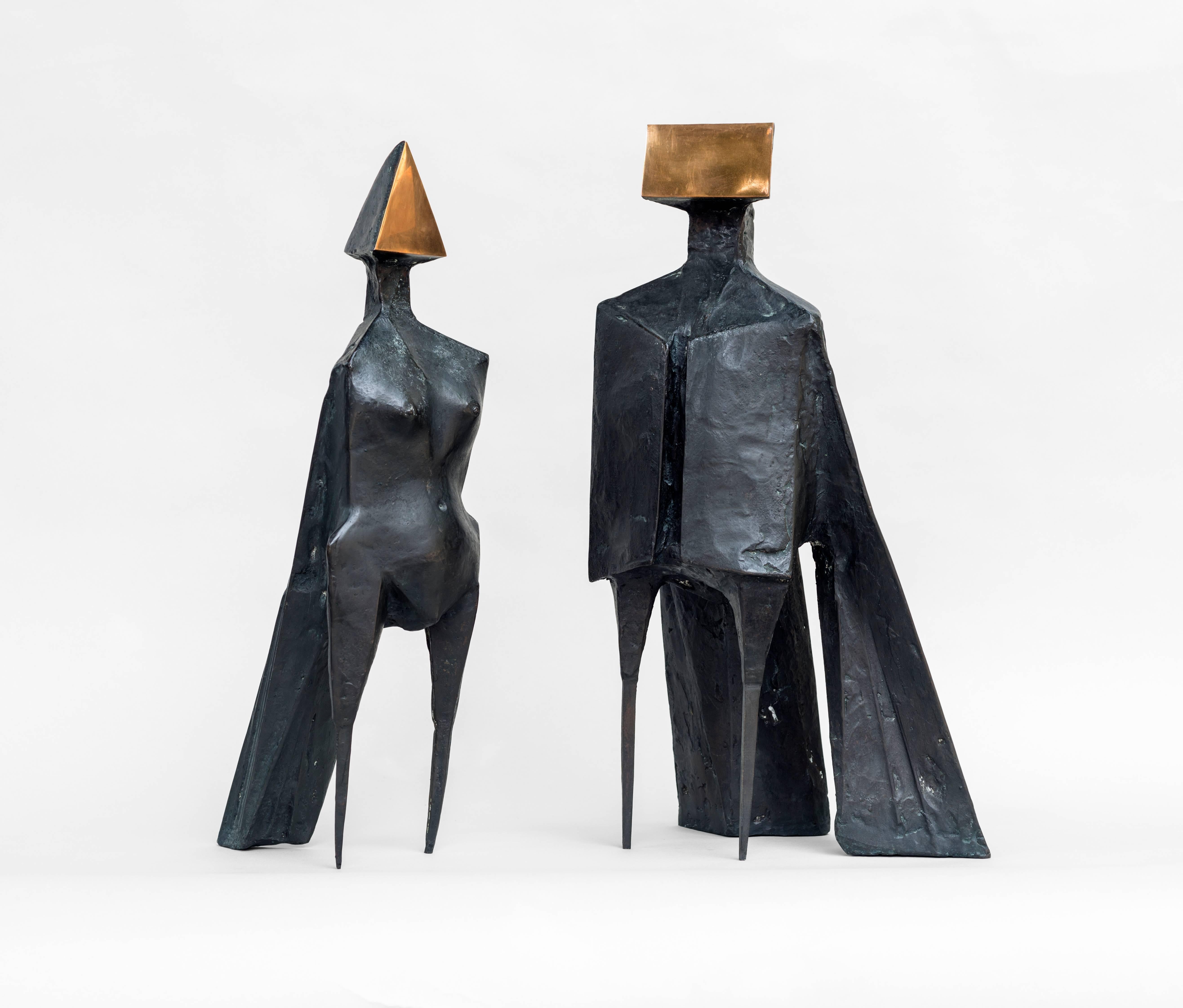 LYNN CHADWICK CBE Figurative Sculpture - Maquette V, Two Winged Figures