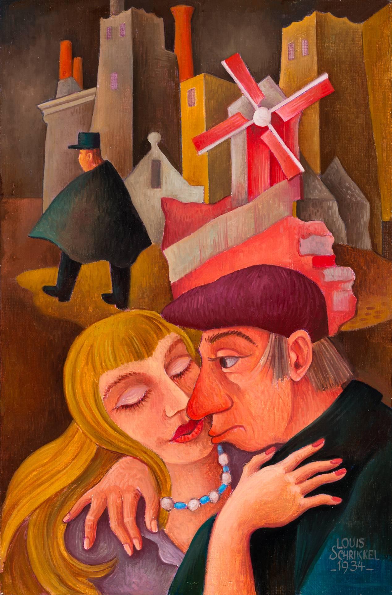 Louis Schrikkel Figurative Painting - Moulin Rouge